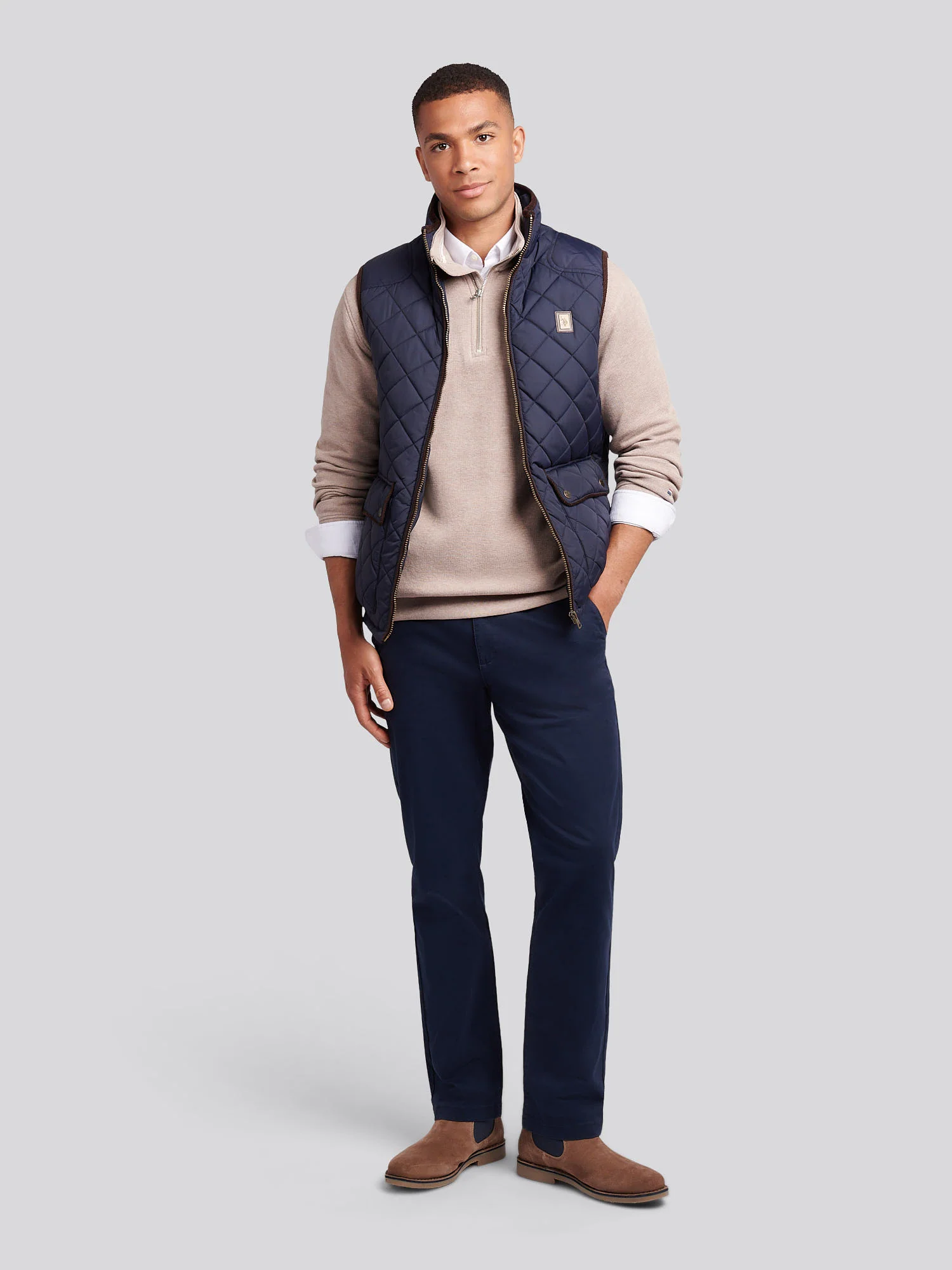 Mens Quilted Country Gilet Dark Sapphire Navy - Image 3