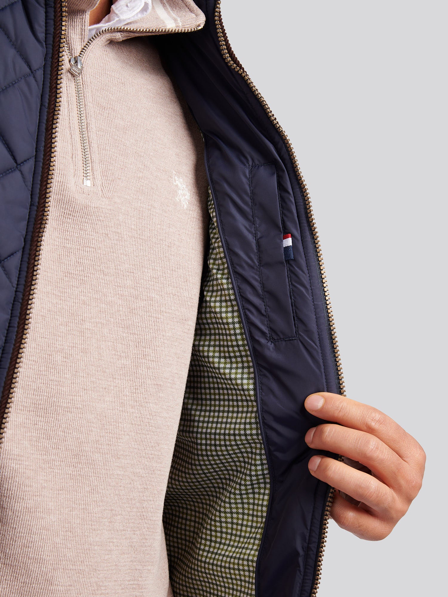 Mens Quilted Country Gilet Dark Sapphire Navy - Image 5