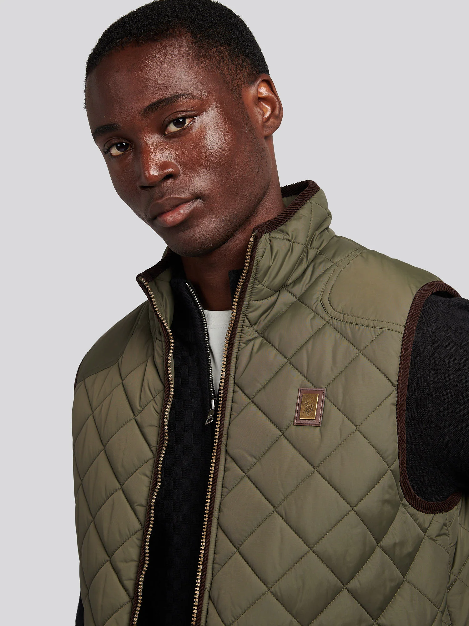 Mens Quilted Country Gilet Forest Night - Image 2