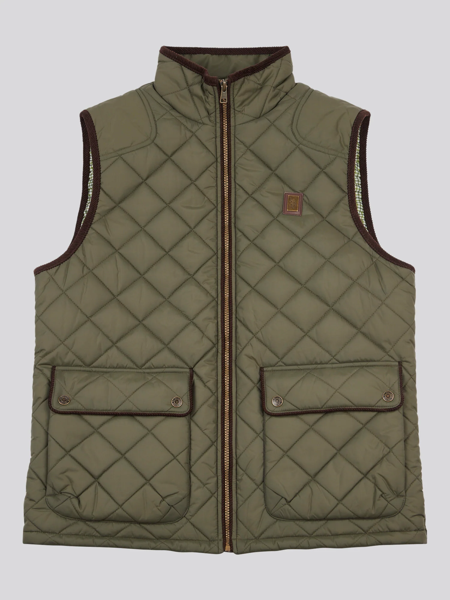 Mens Quilted Country Gilet Forest Night - Image 7