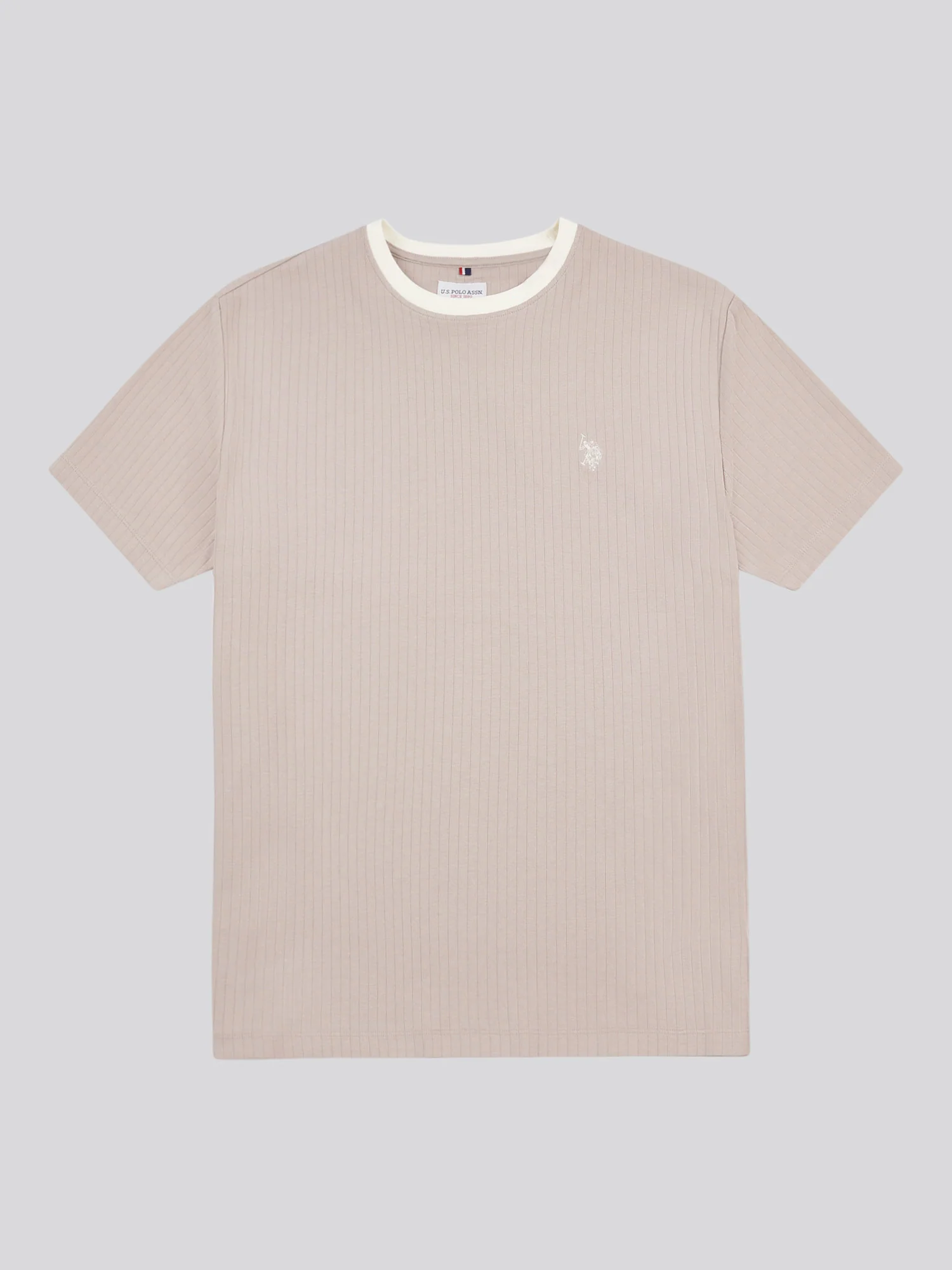 Mens Rib Texture T-Shirt in Atmosphere - Image 5