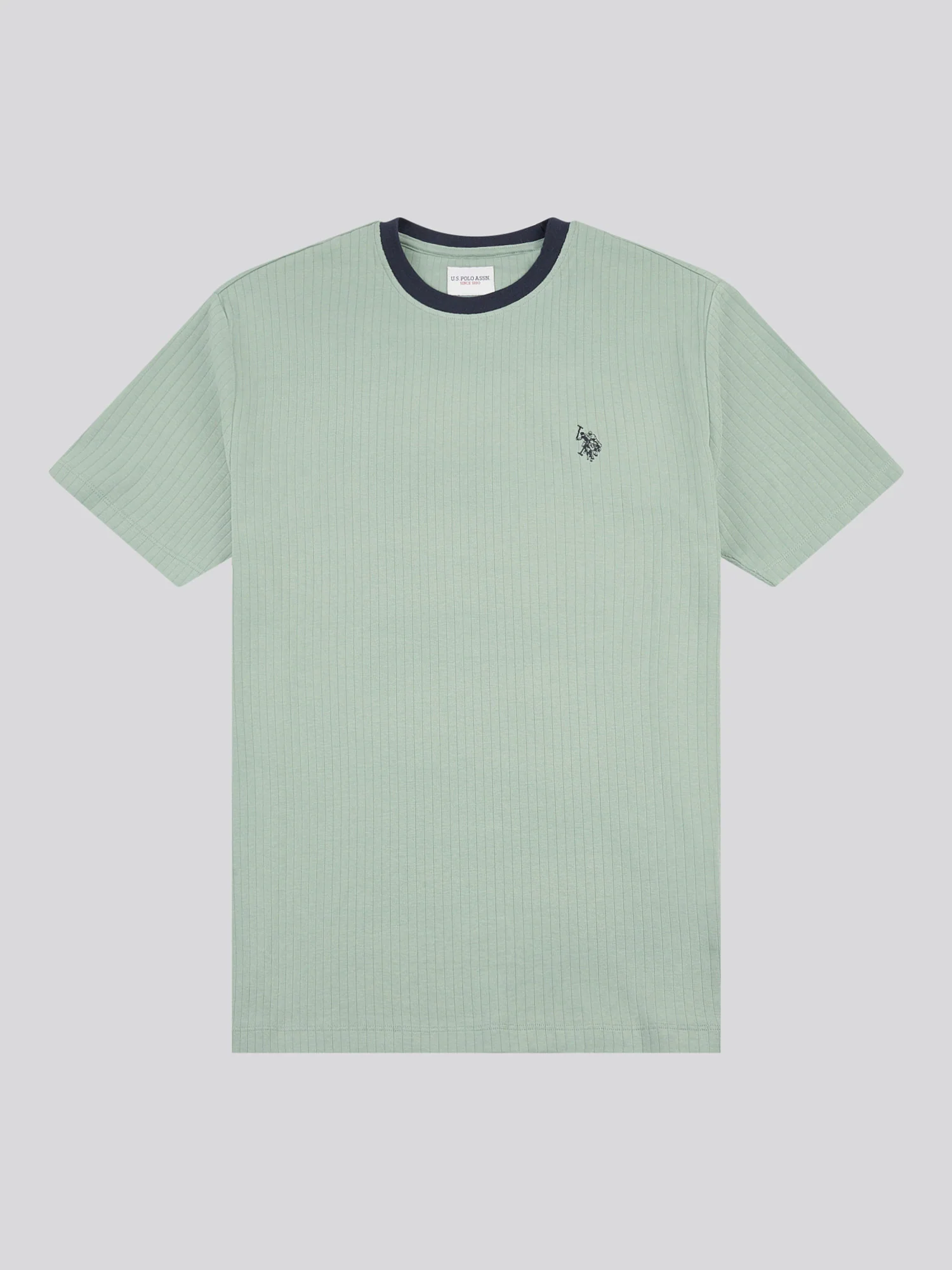Mens Rib Texture T-Shirt in Iceberg Green - Image 5