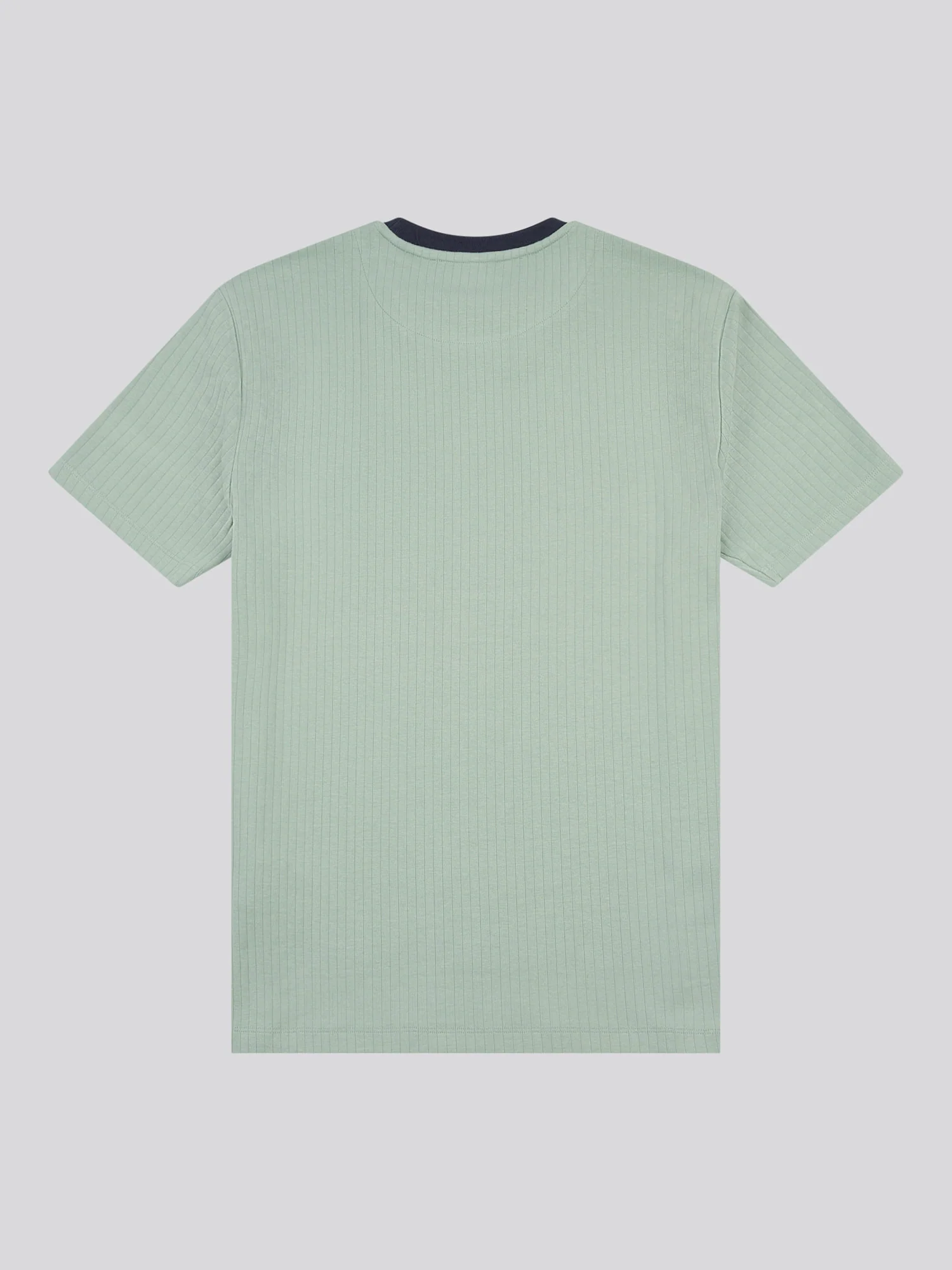 Mens Rib Texture T-Shirt in Iceberg Green - Image 6