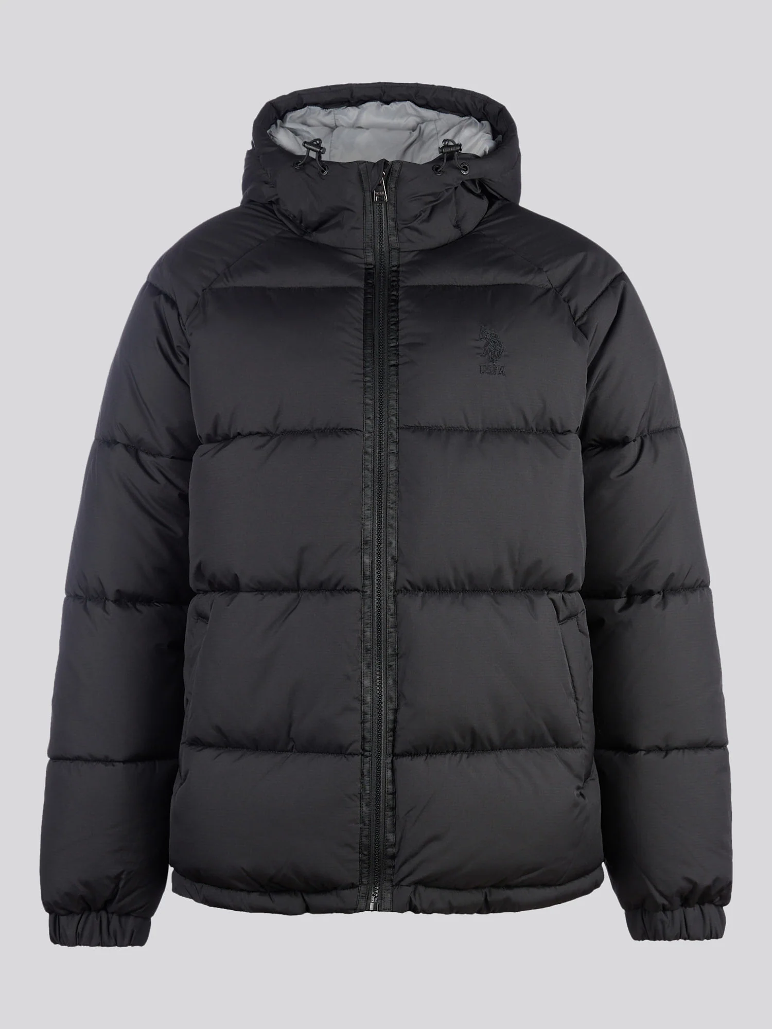 Mens Ripstop Hooded Puffer Jacket in Black - Image 7
