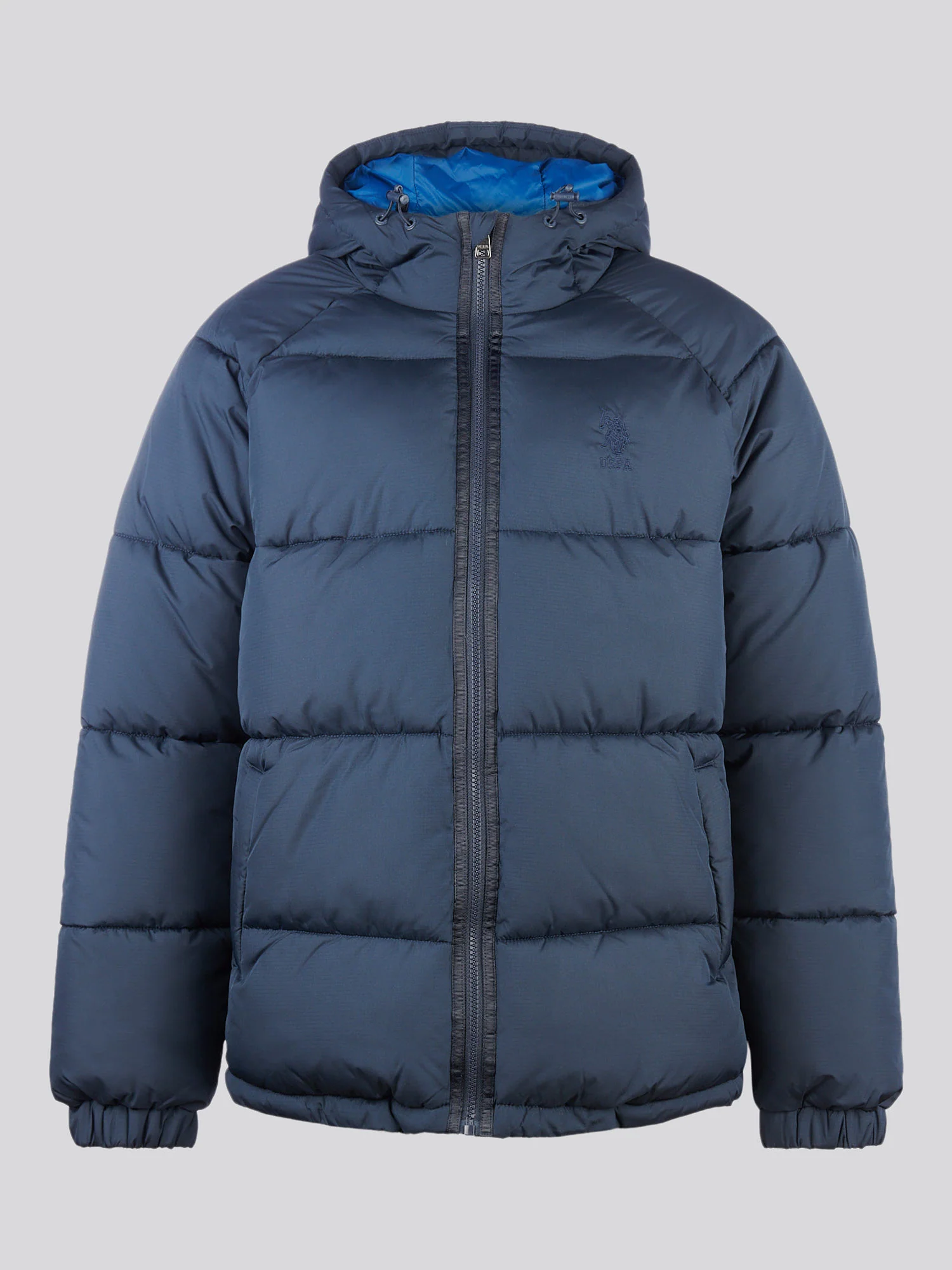Mens Ripstop Hooded Puffer Jacket in Dark Sapphire Navy - Image 6