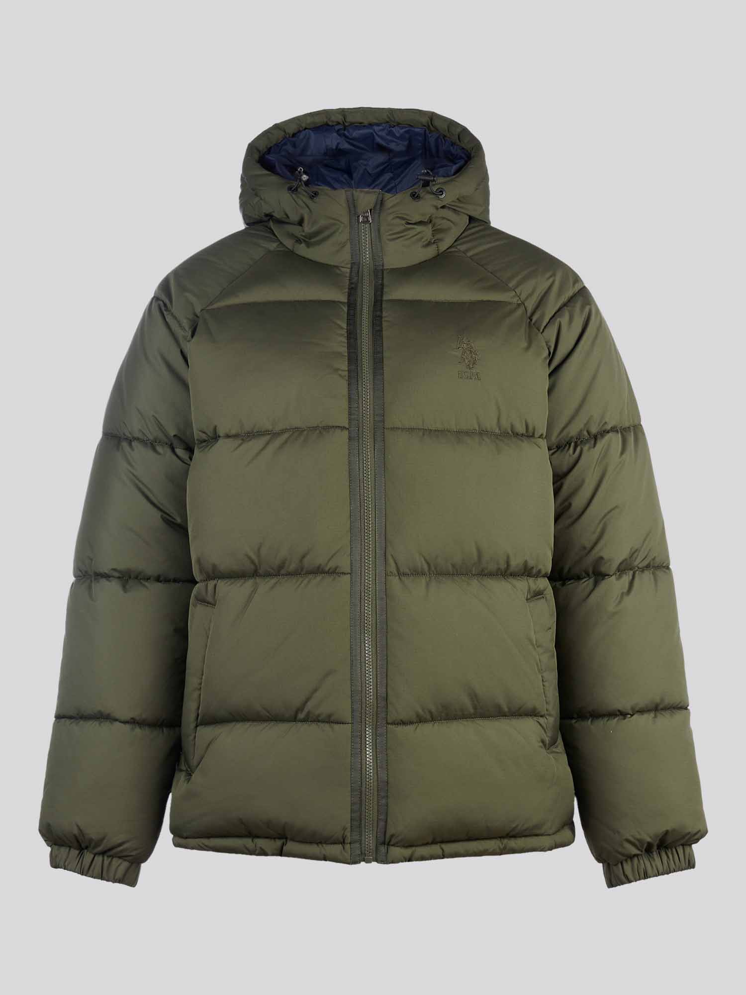 Mens Ripstop Hooded Puffer Jacket in Forest Night - Image 6