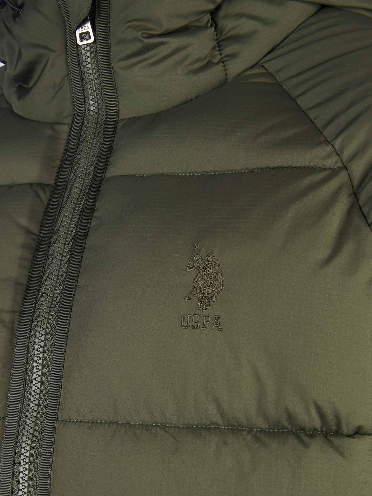 Mens Ripstop Hooded Puffer Jacket in Forest Night - Image 9