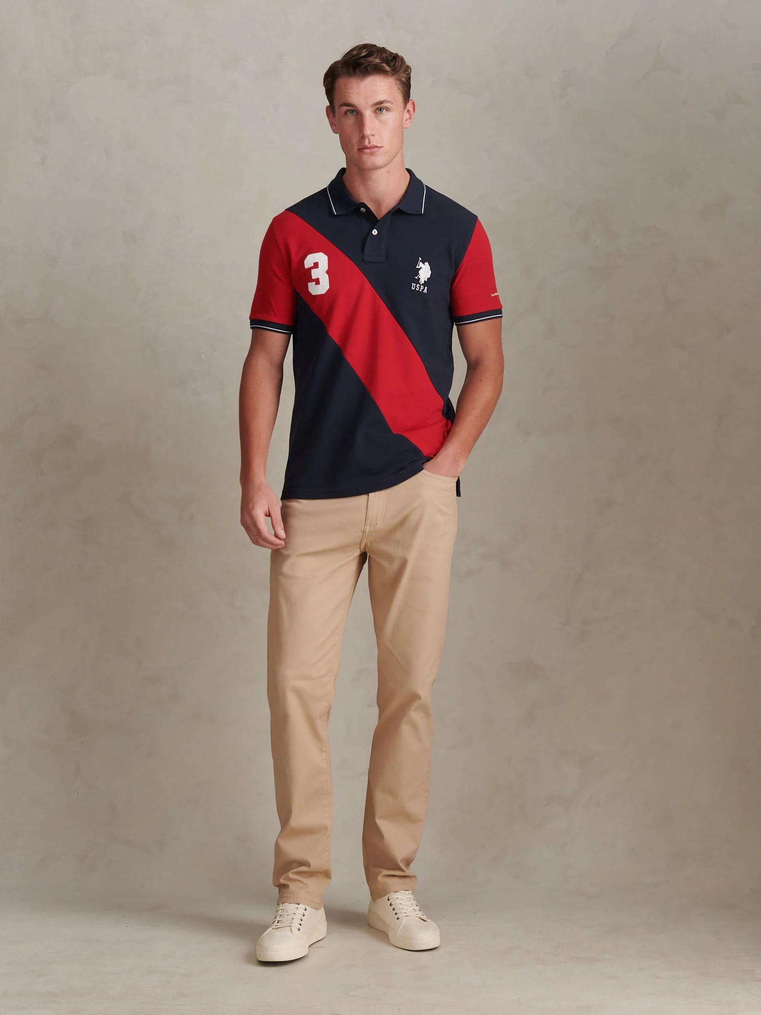 Mens Sash Pique Polo Shirt Dark Sapphire Navy - Image 3
