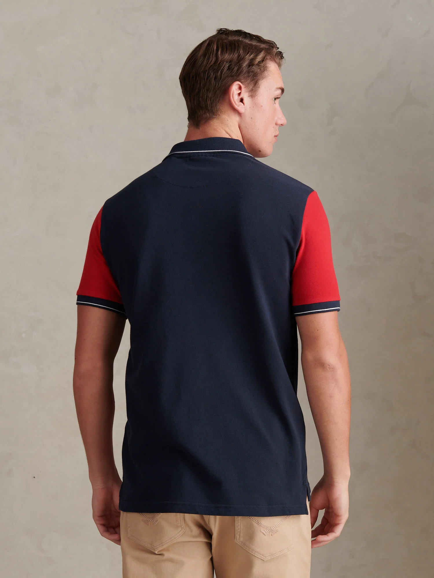 Mens Sash Pique Polo Shirt Dark Sapphire Navy - Image 4