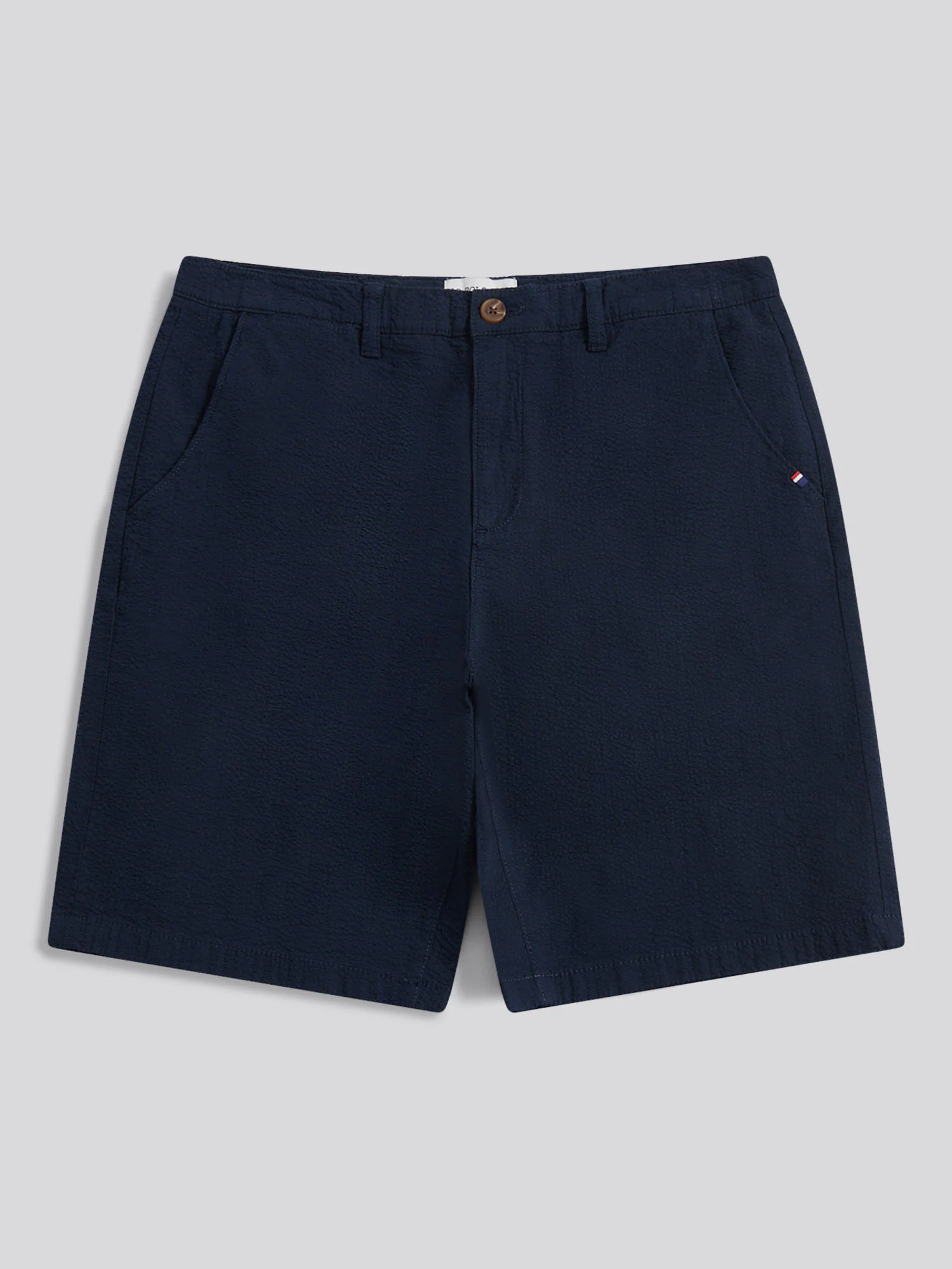 Mens Seersucker Chino Short Dark Sapphire Navy - Image 5