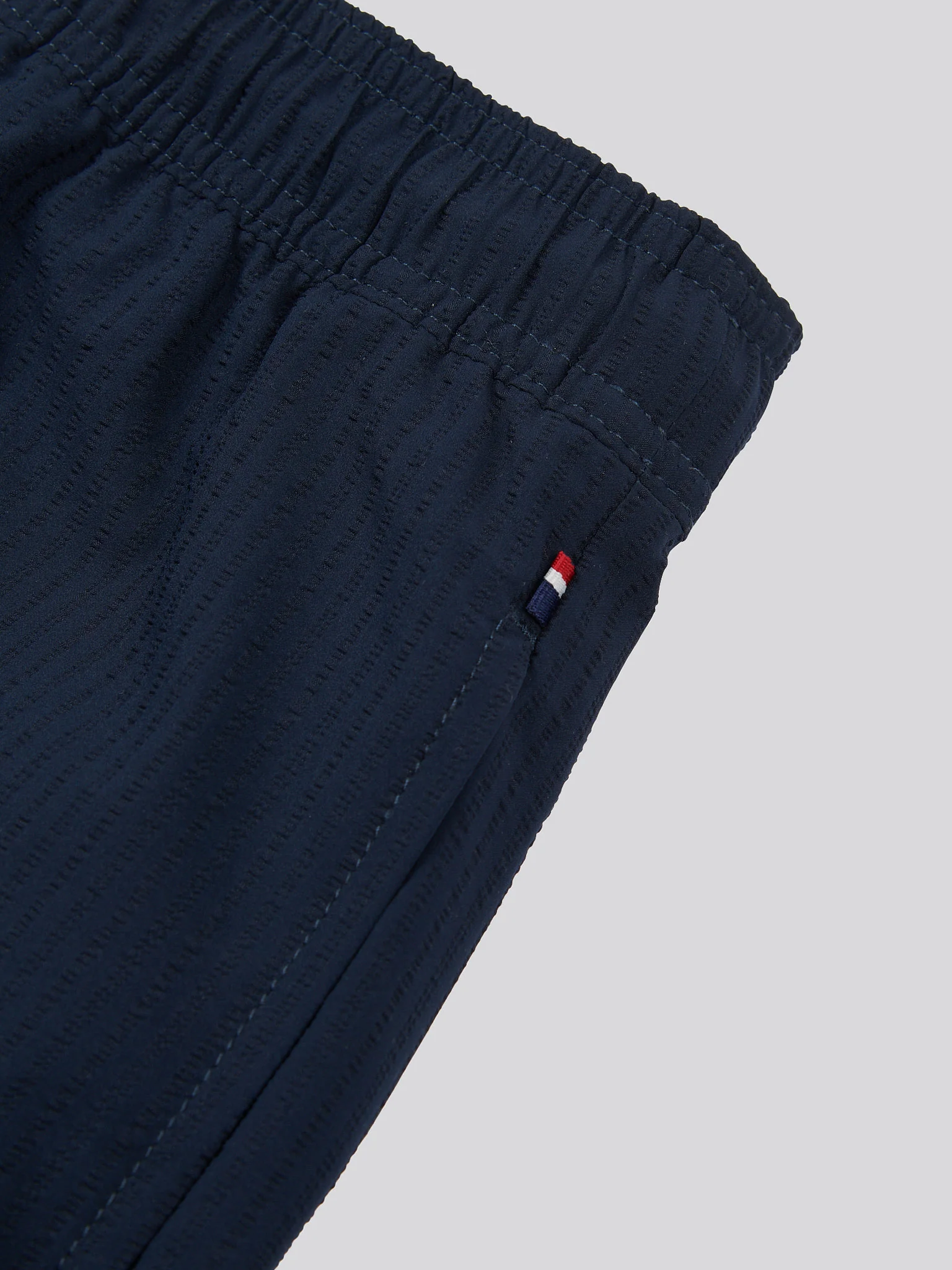 Mens Seersucker Swim Short in Dark Sapphire Navy - Image 9