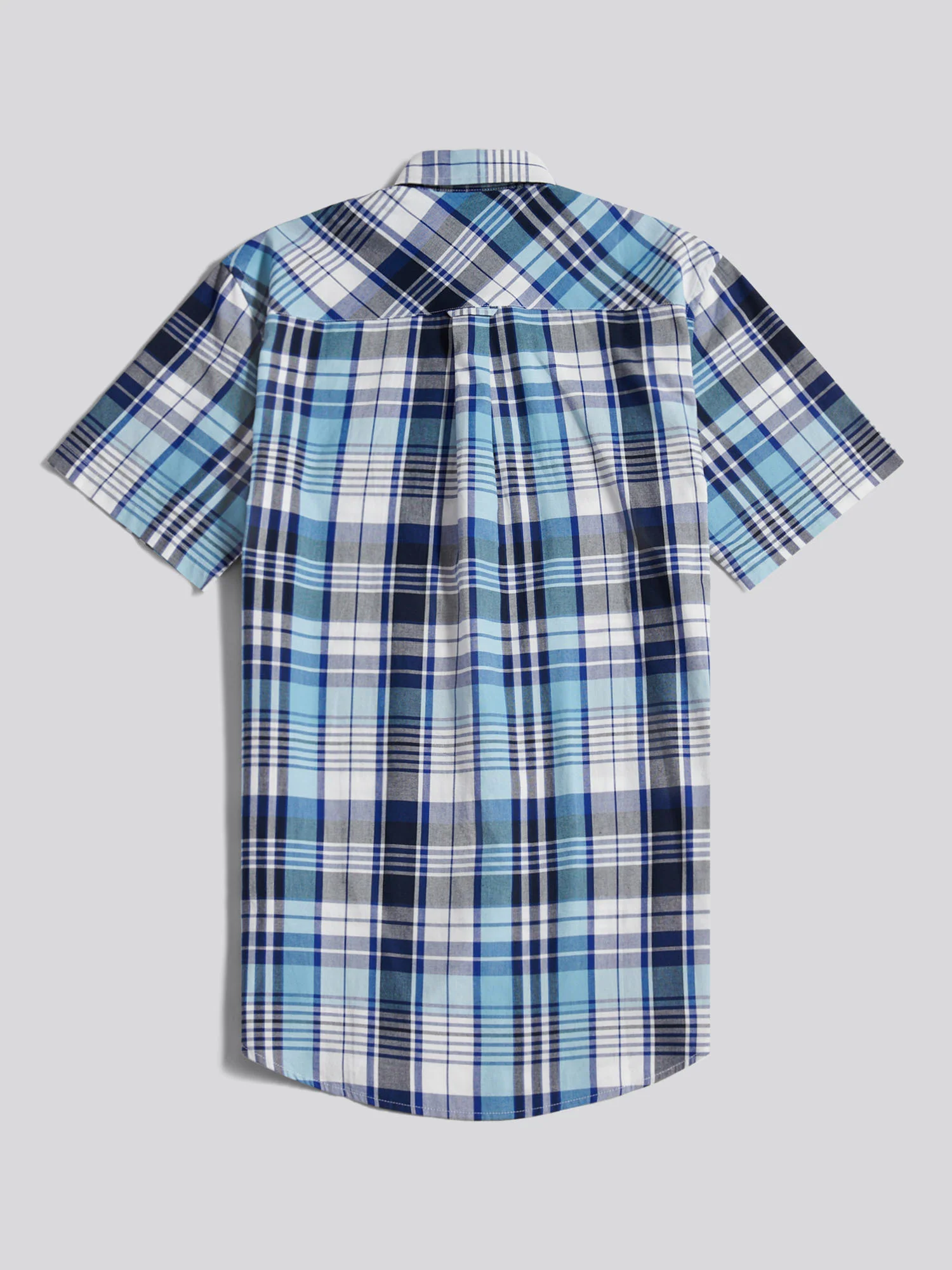 Mens Summer Madras Check Short Sleeve Shirt Riviera - Image 2