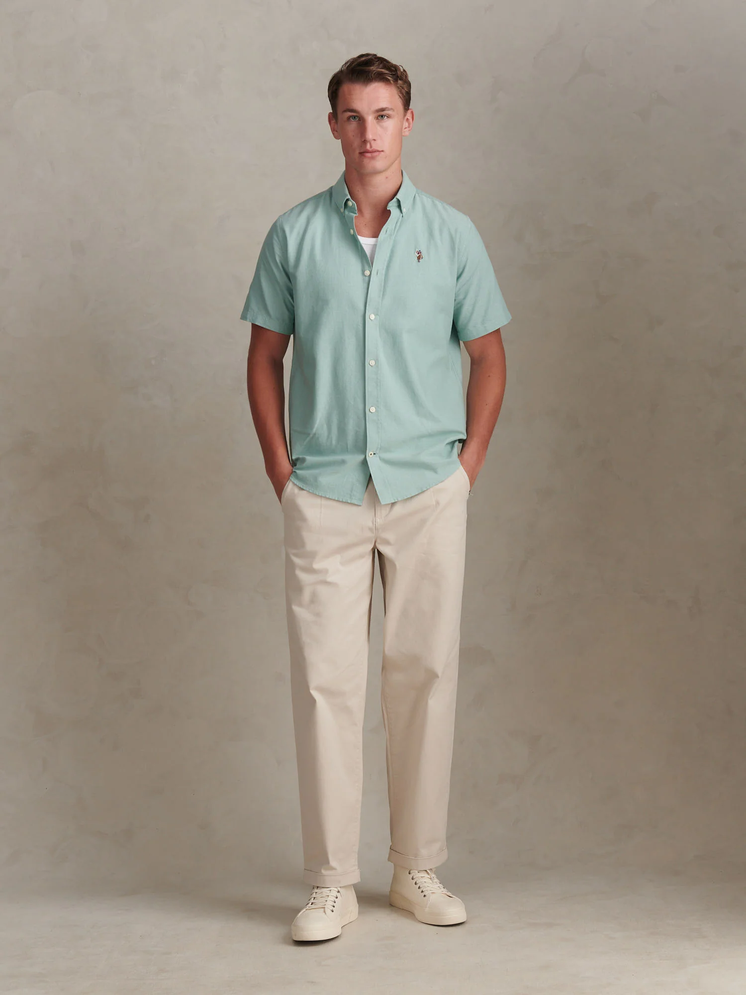 Mens  Short Sleeve Oxford Shirt Aquifer - Image 3