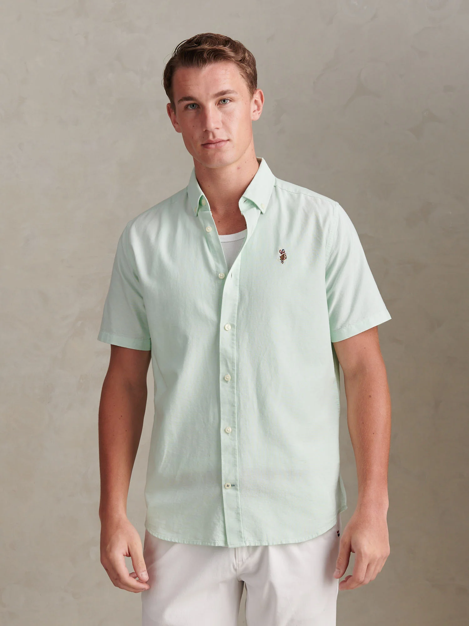 Mens Short Sleeve Oxford Shirt Bay