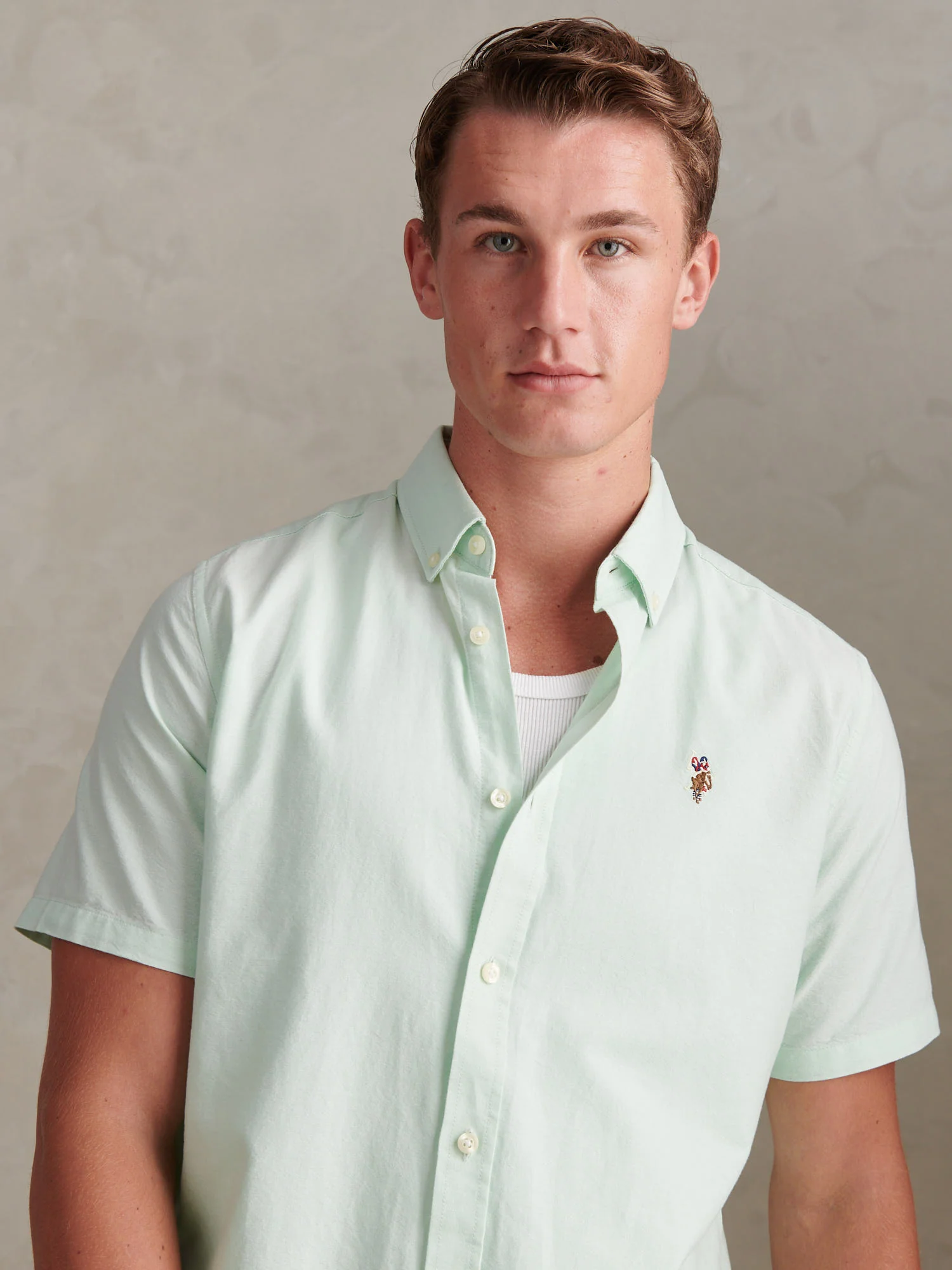 Mens Short Sleeve Oxford Shirt Bay - Image 2