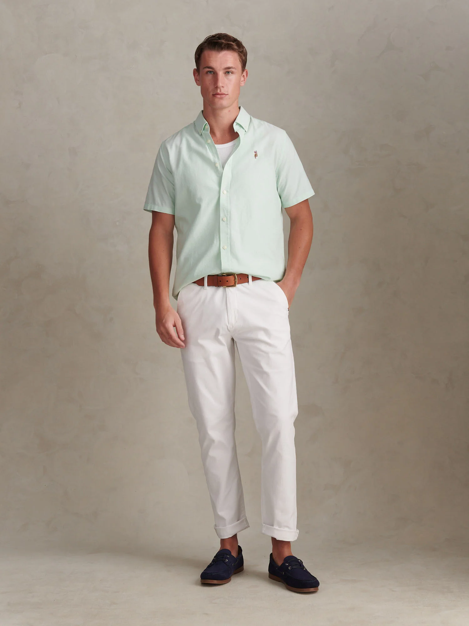 Mens Short Sleeve Oxford Shirt Bay - Image 3