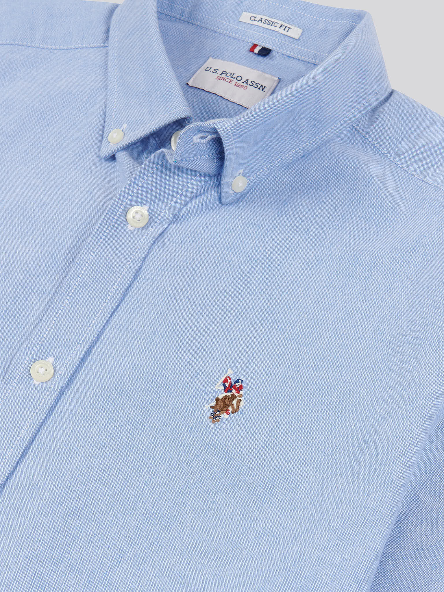 Mens Short Sleeve Oxford Shirt Blue Yonder - Image 6