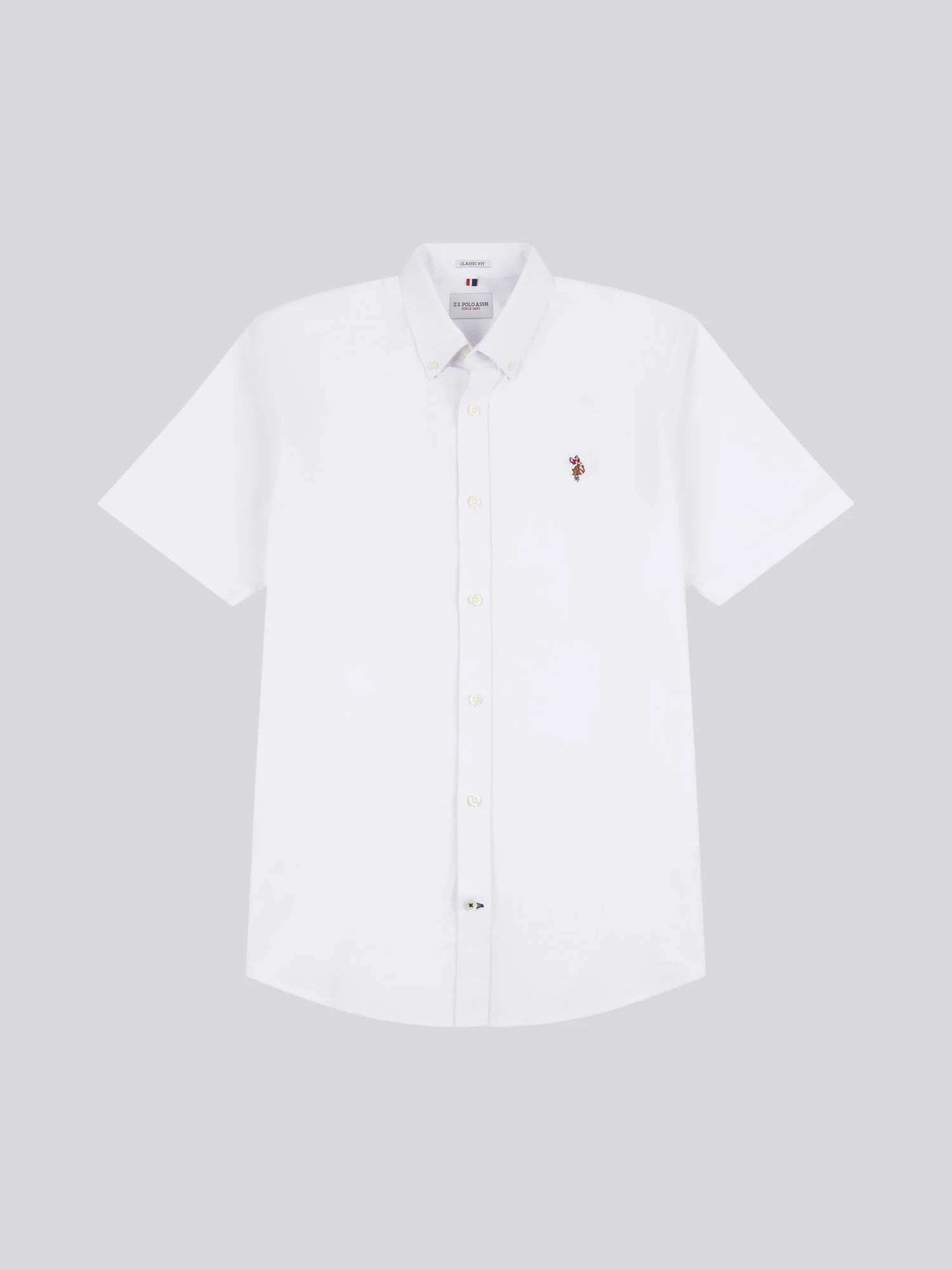 Mens Short Sleeve Oxford Shirt Bright White - Image 5