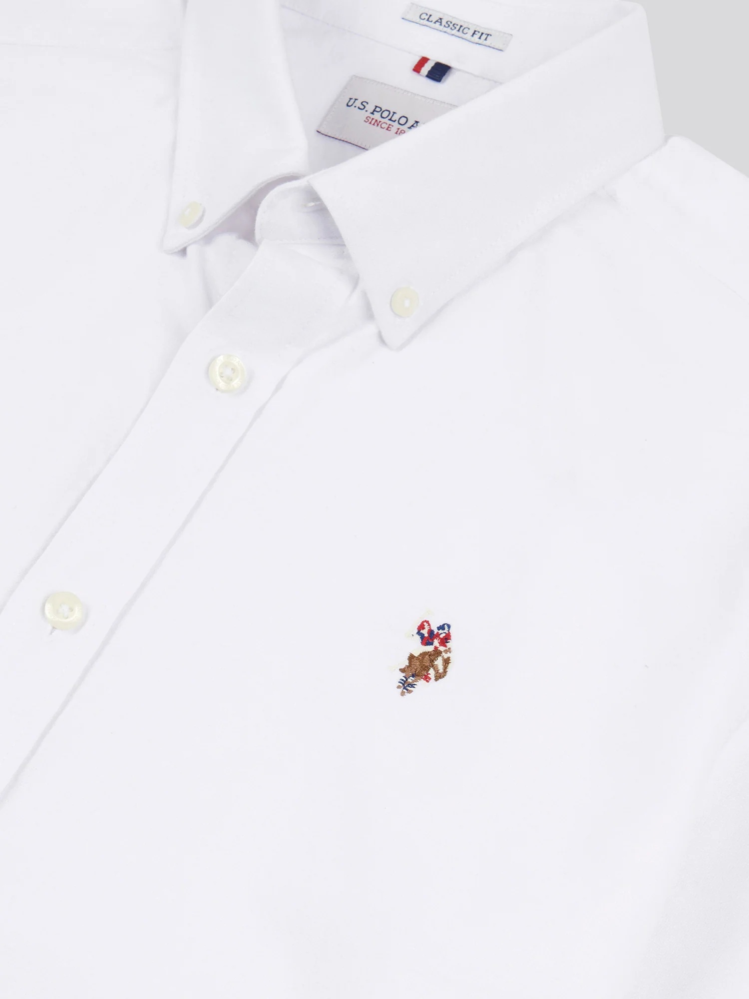 Mens Short Sleeve Oxford Shirt Bright White - Image 6
