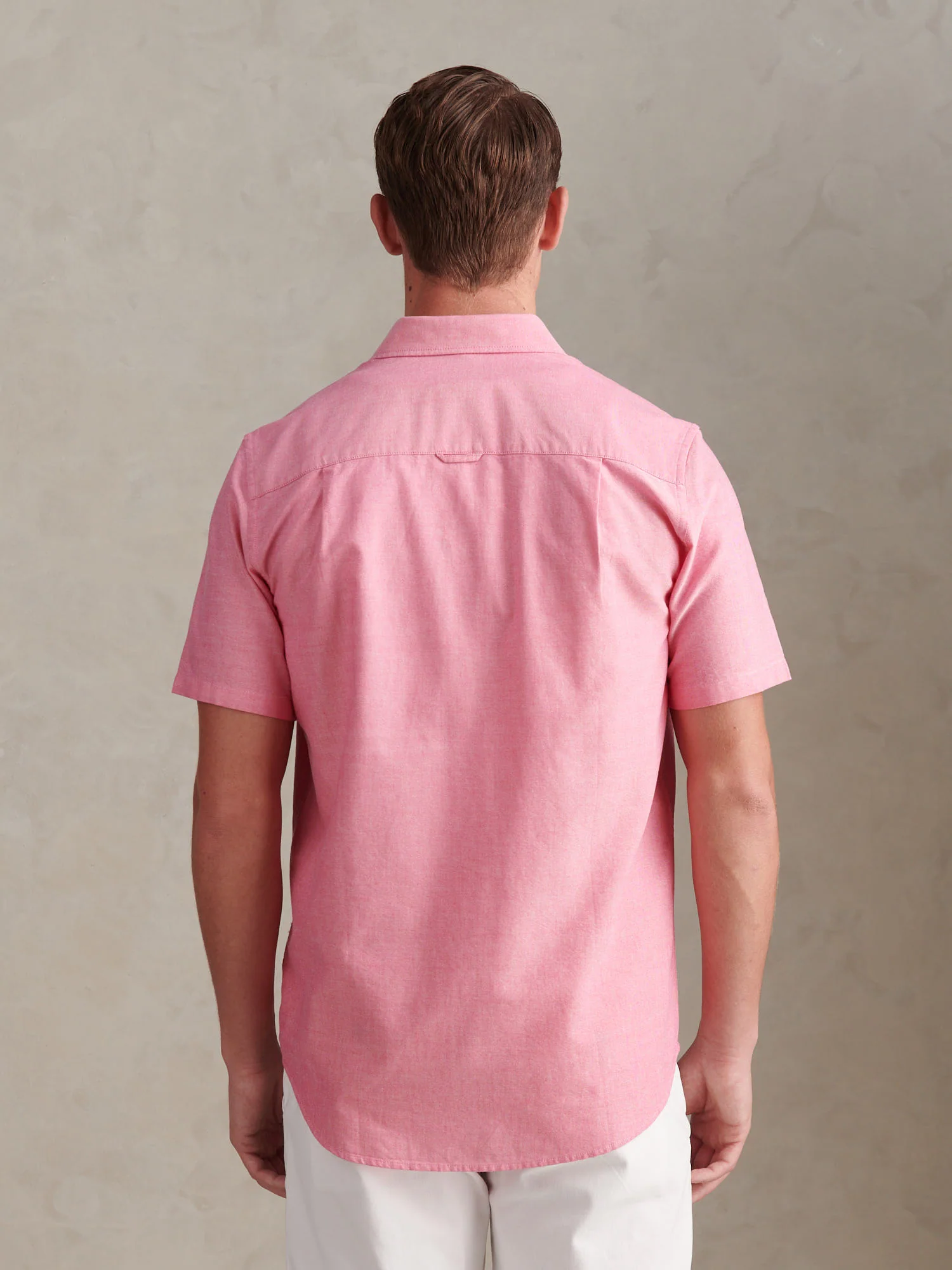 Mens Short Sleeve Oxford Shirt Chateau Rose - Image 4