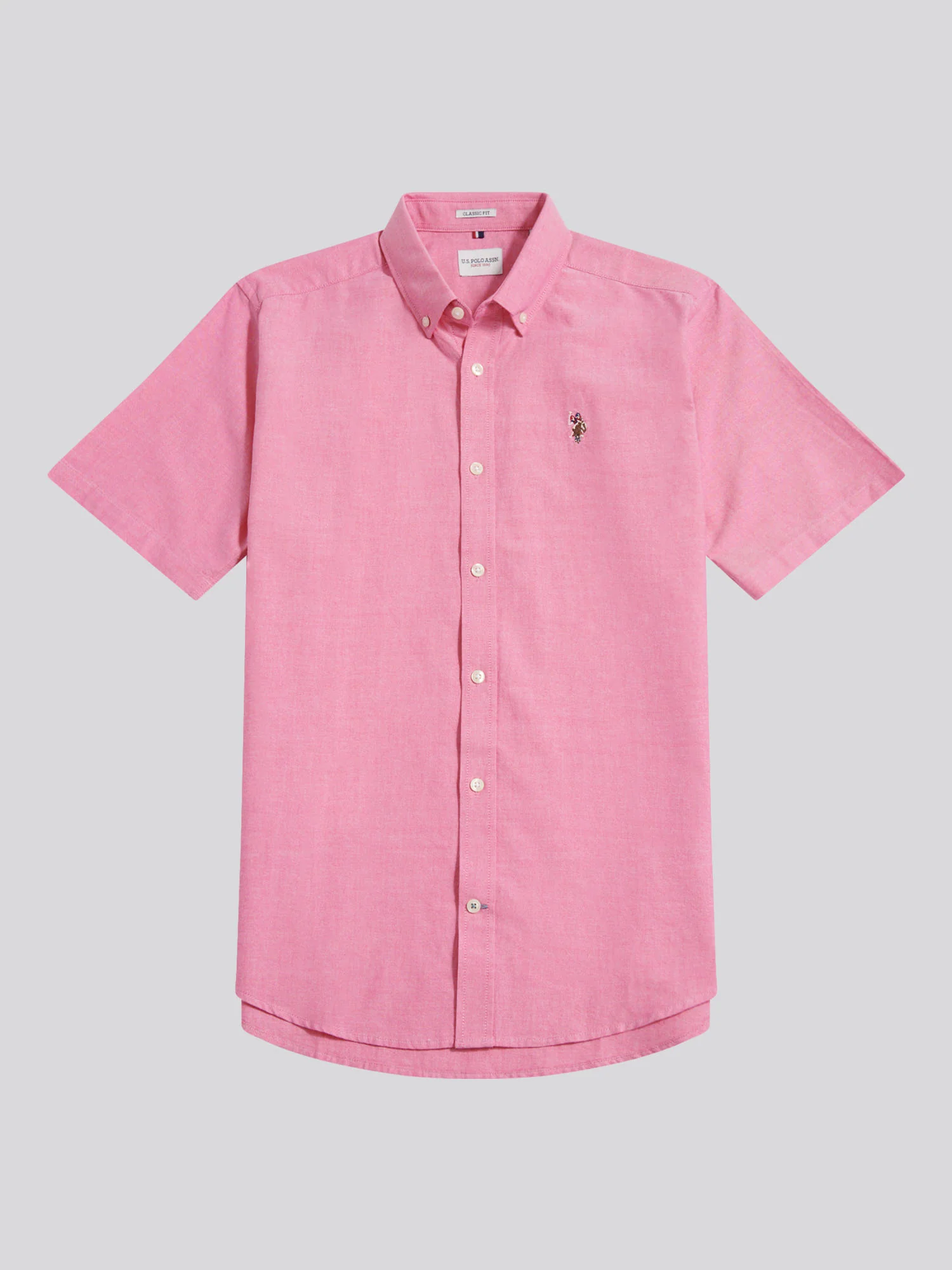 Mens Short Sleeve Oxford Shirt Chateau Rose - Image 5