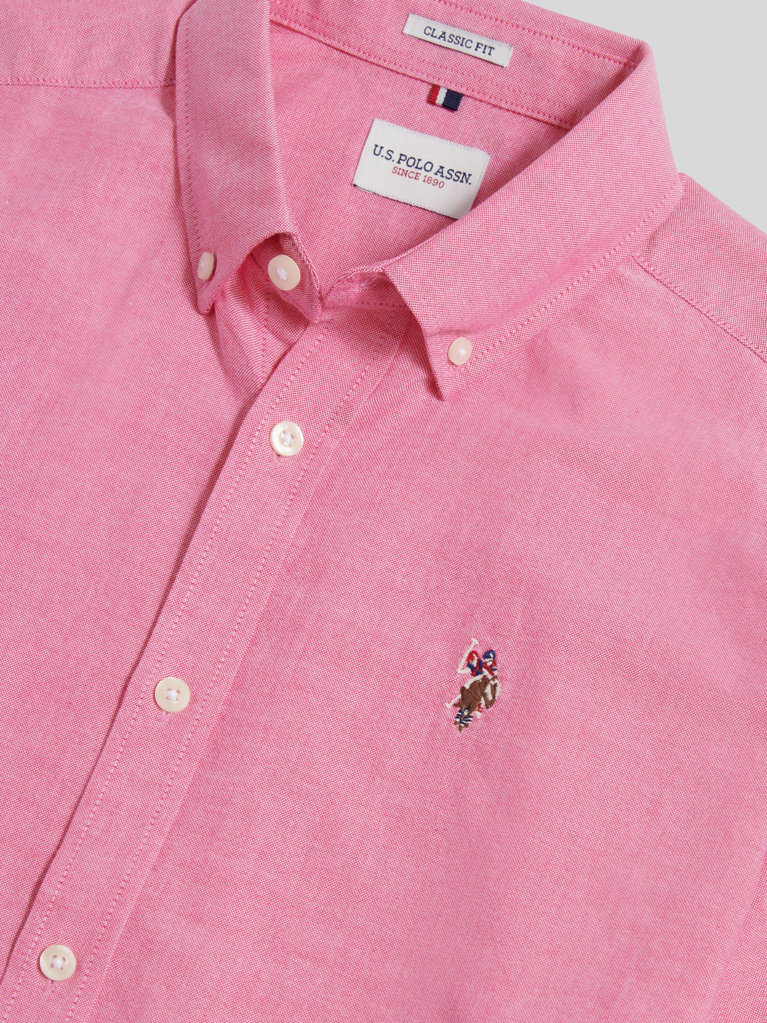 Mens Short Sleeve Oxford Shirt Chateau Rose - Image 7