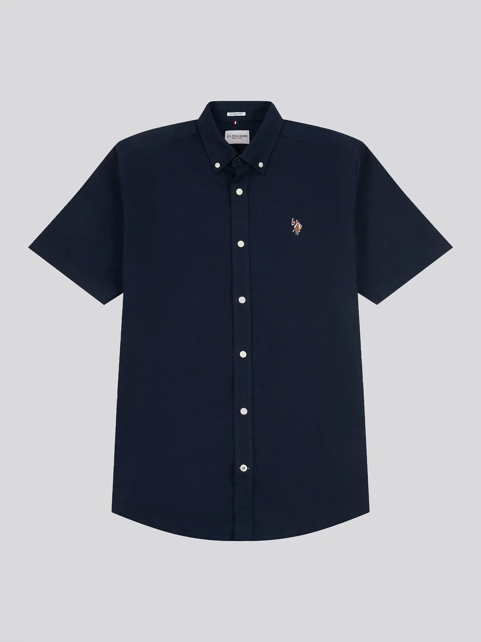 Mens Short Sleeve Oxford Shirt Dark Sapphire Navy - Image 5