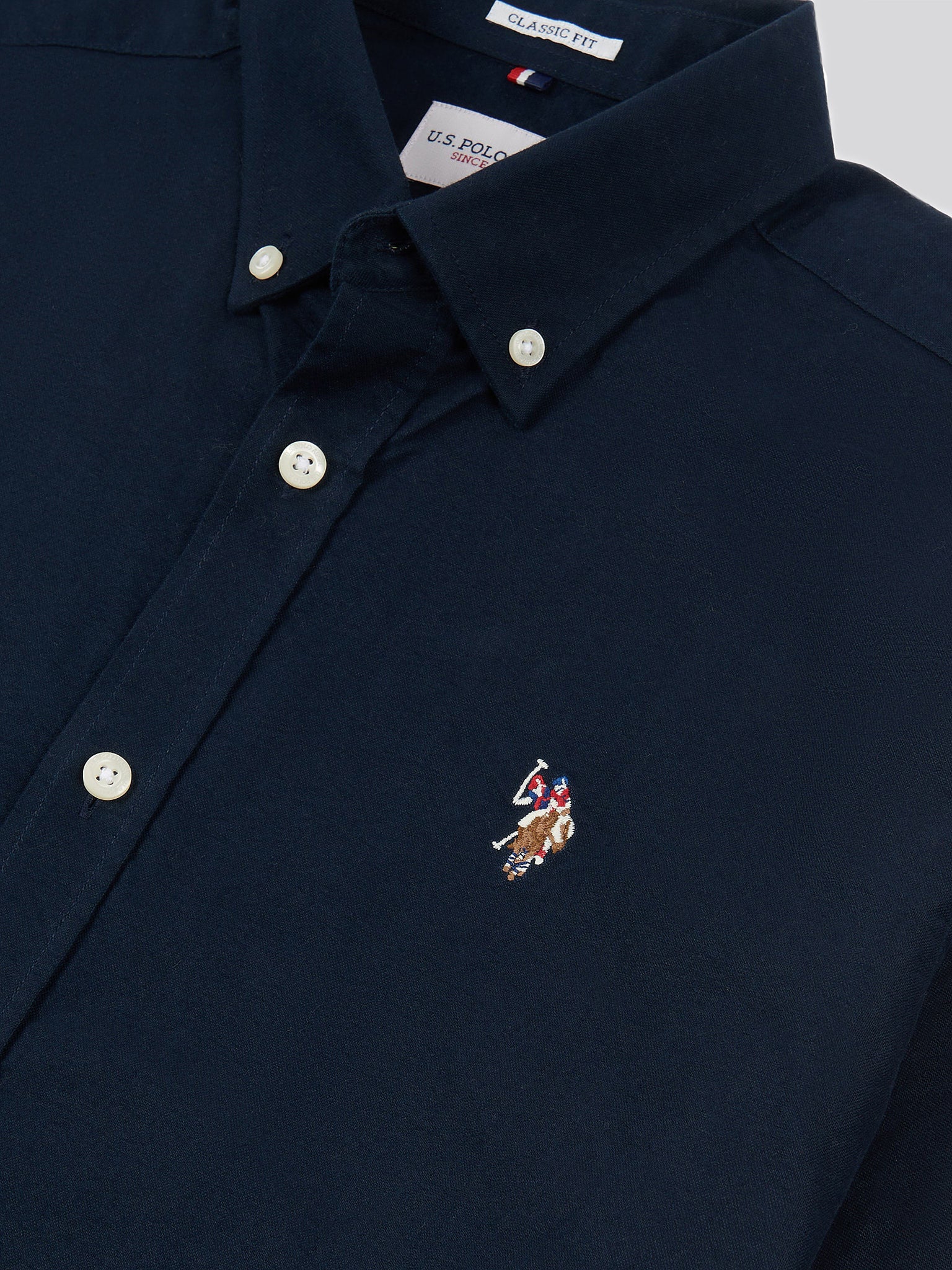 Mens Short Sleeve Oxford Shirt Dark Sapphire Navy - Image 6
