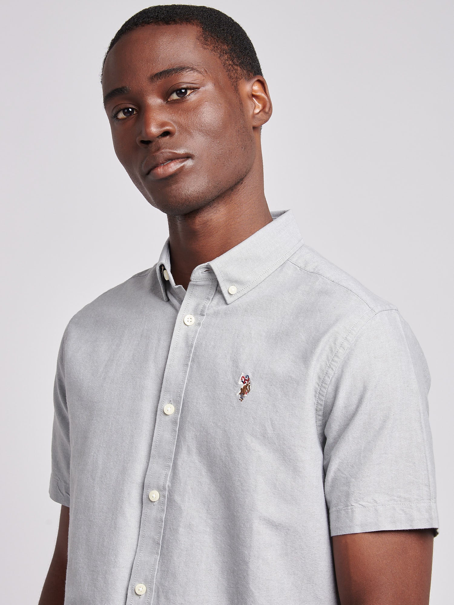 Mens Short Sleeve Oxford Shirt Mulled Basil - Image 2