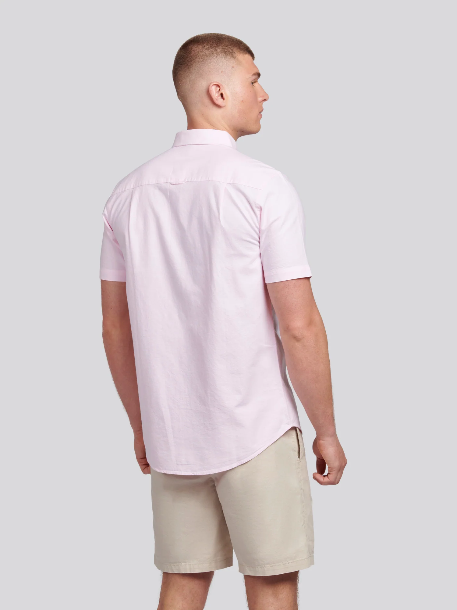 Mens  Short Sleeve Oxford Shirt Orchid Pink - Image 4