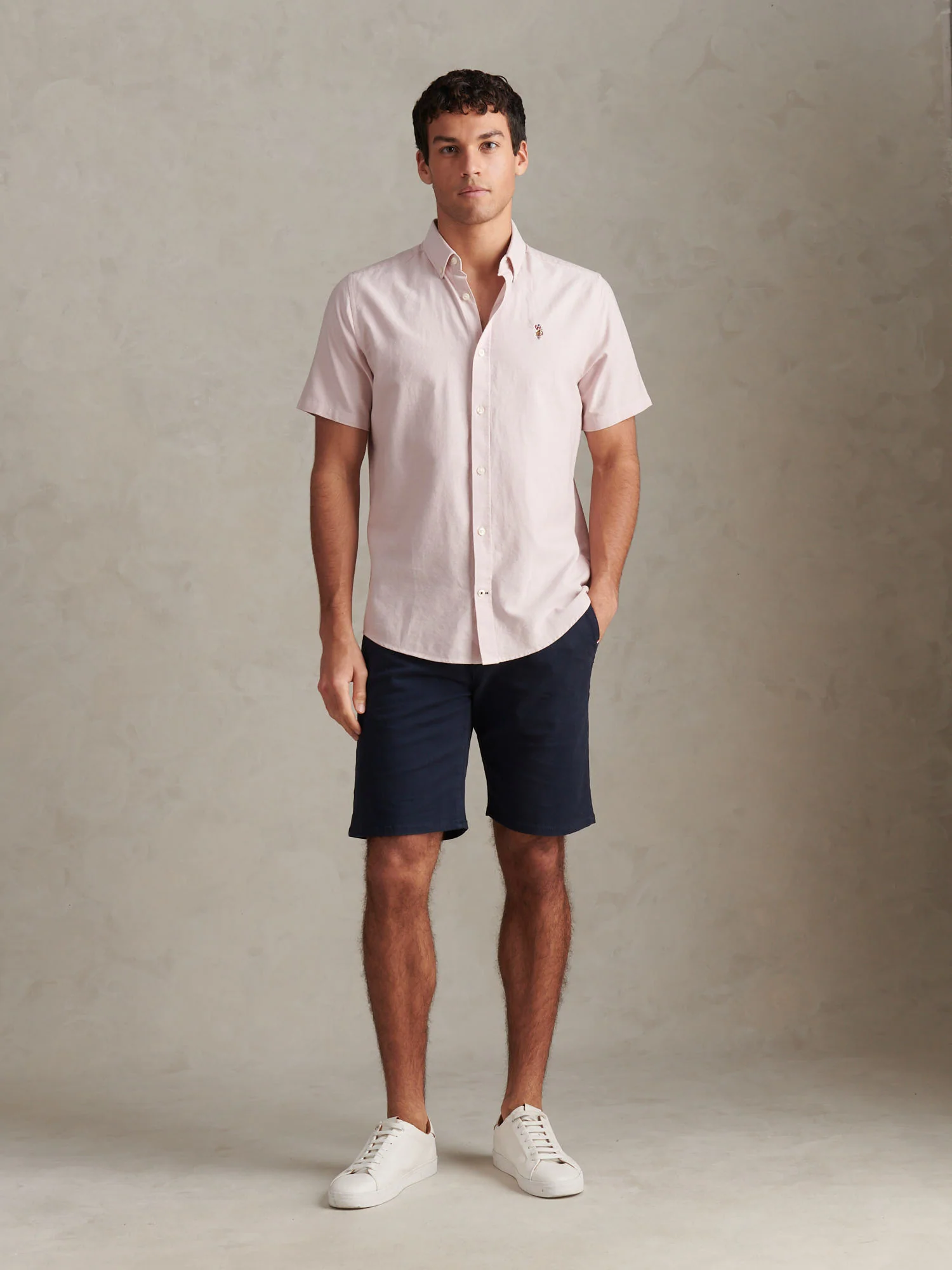 Mens  Short Sleeve Oxford Shirt Sepia Rose - Image 3