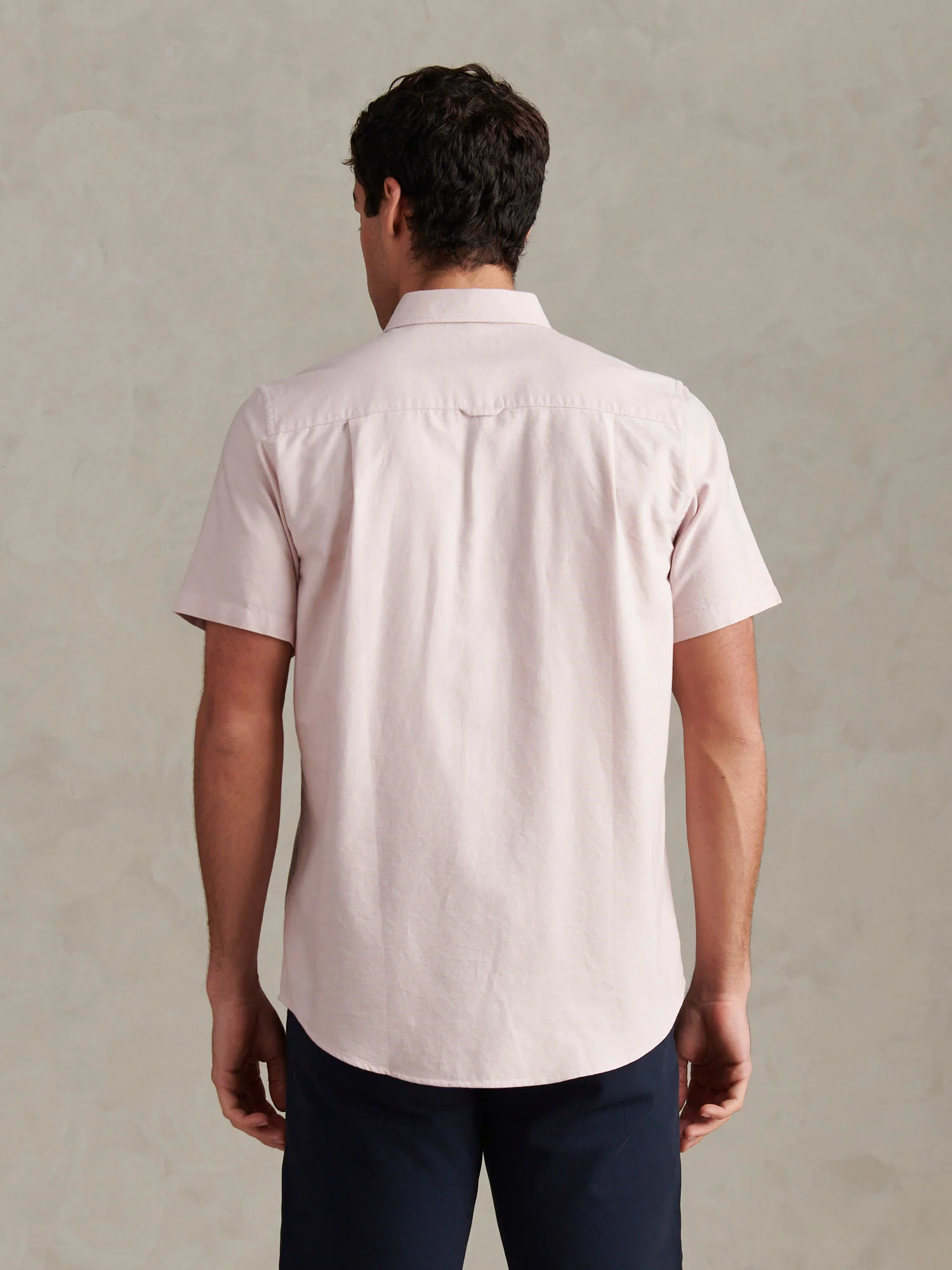 Mens  Short Sleeve Oxford Shirt Sepia Rose - Image 4