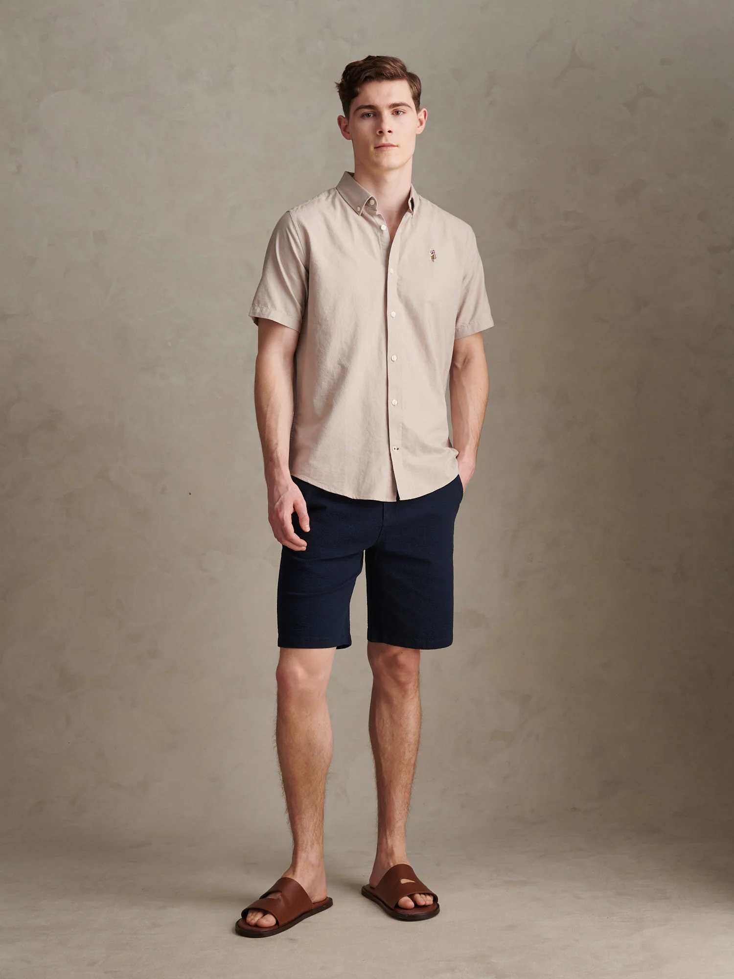 Mens Short Sleeve Oxford Shirt String - Image 3