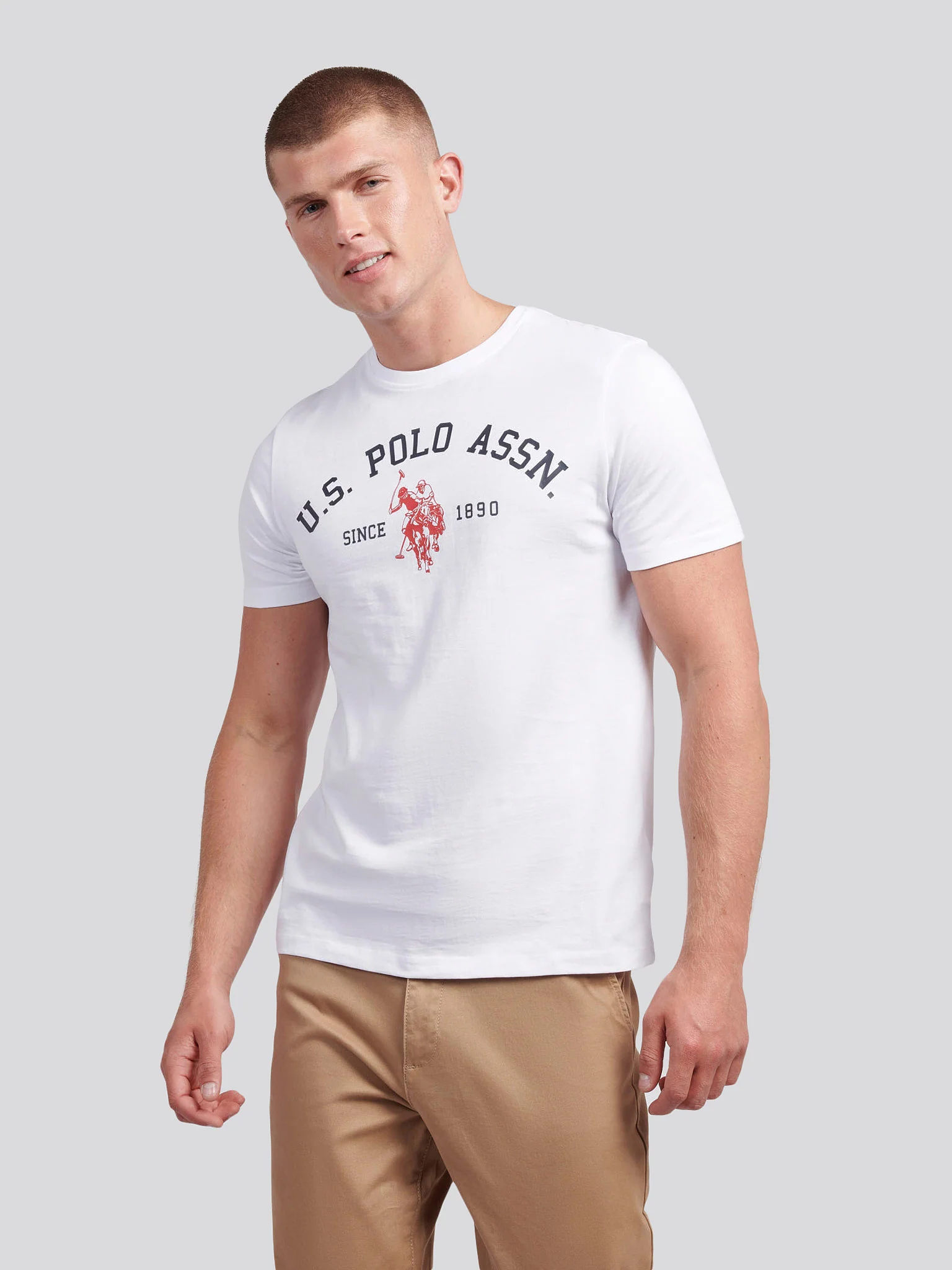 Mens Signature Arch Print T-Shirt Bright White