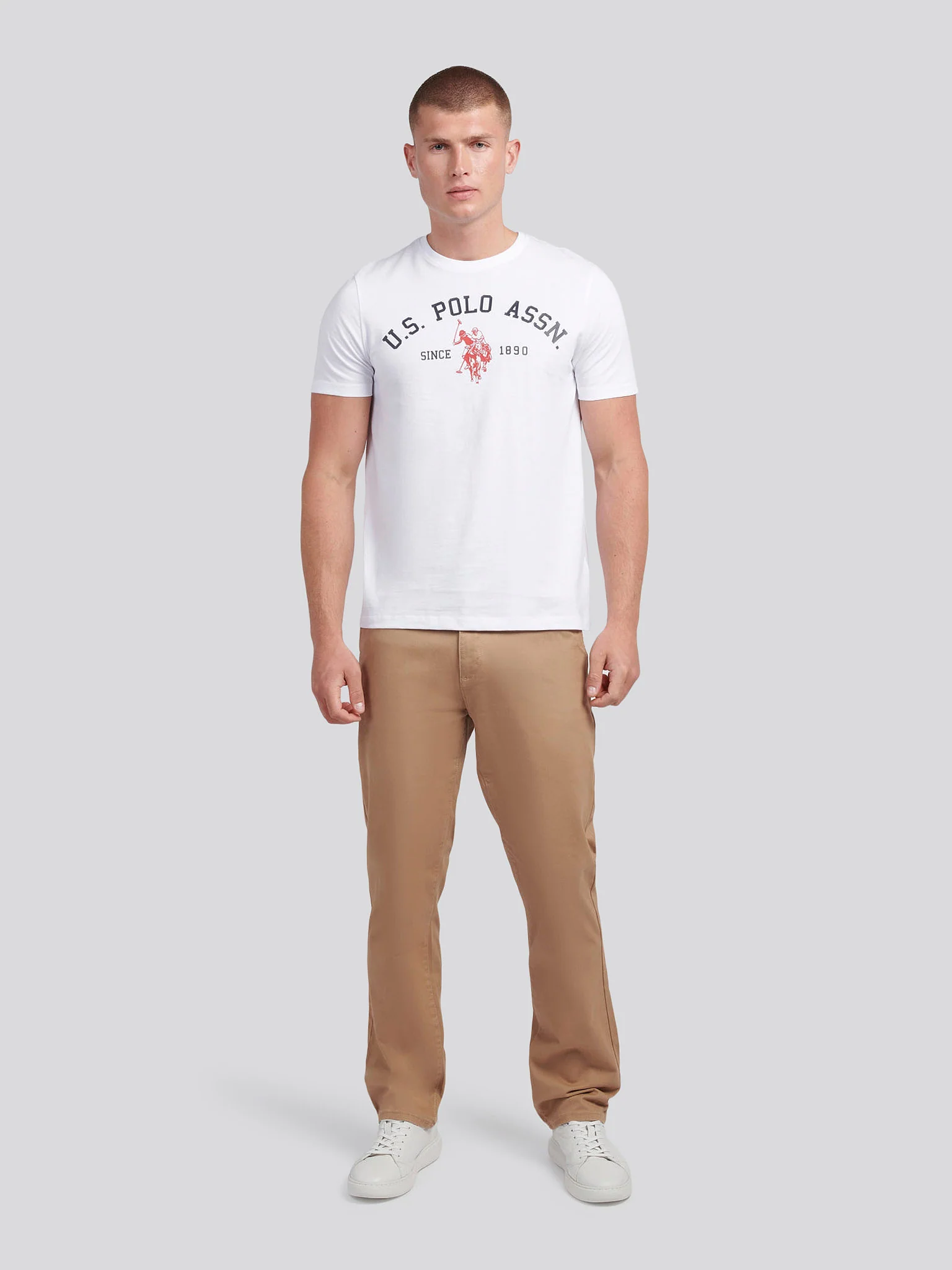 Mens Signature Arch Print T-Shirt Bright White - Image 3