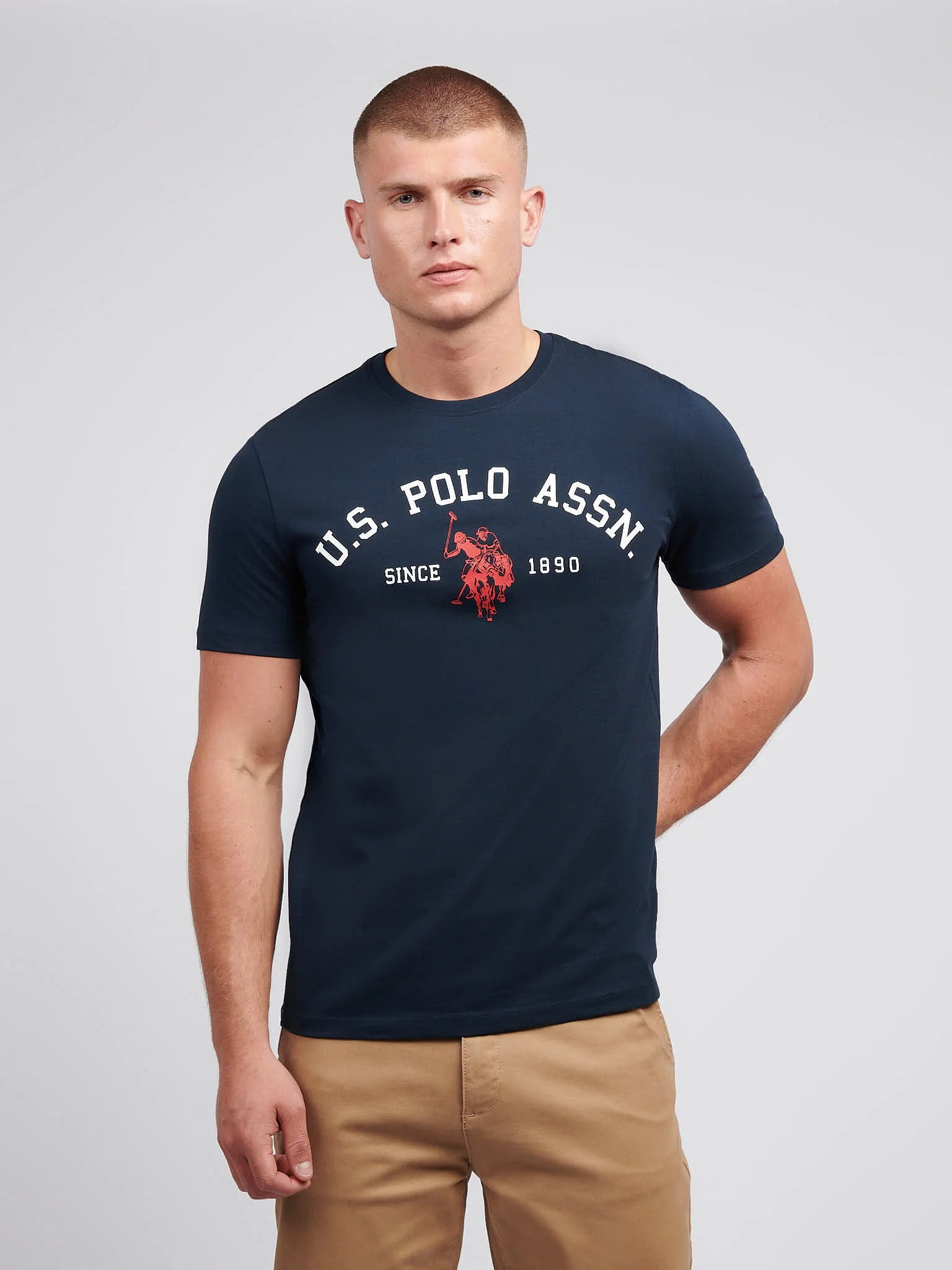 Mens Signature Arch Print T-Shirt Dark Sapphire Navy