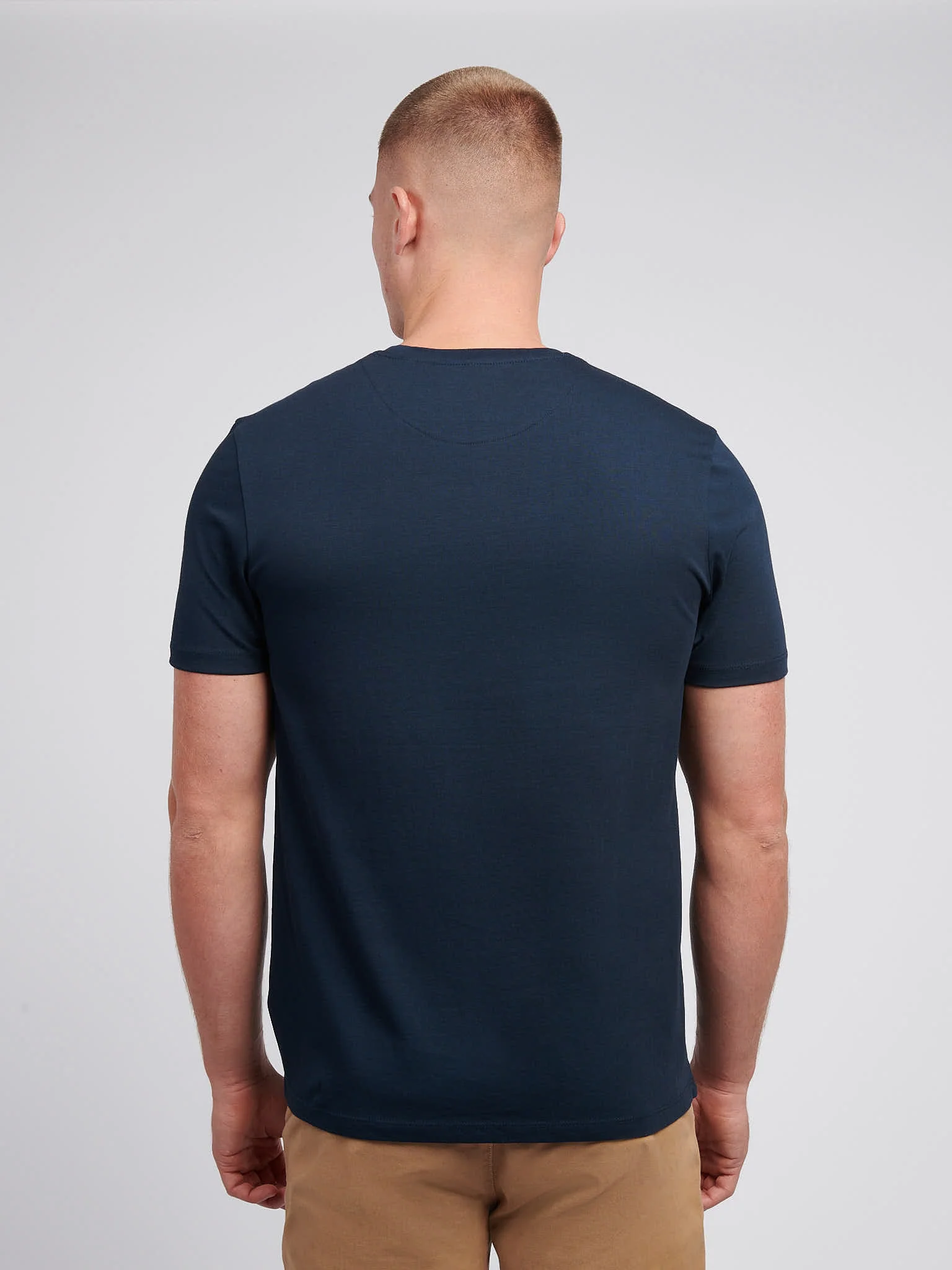 Mens Signature Arch Print T-Shirt Dark Sapphire Navy - Image 4