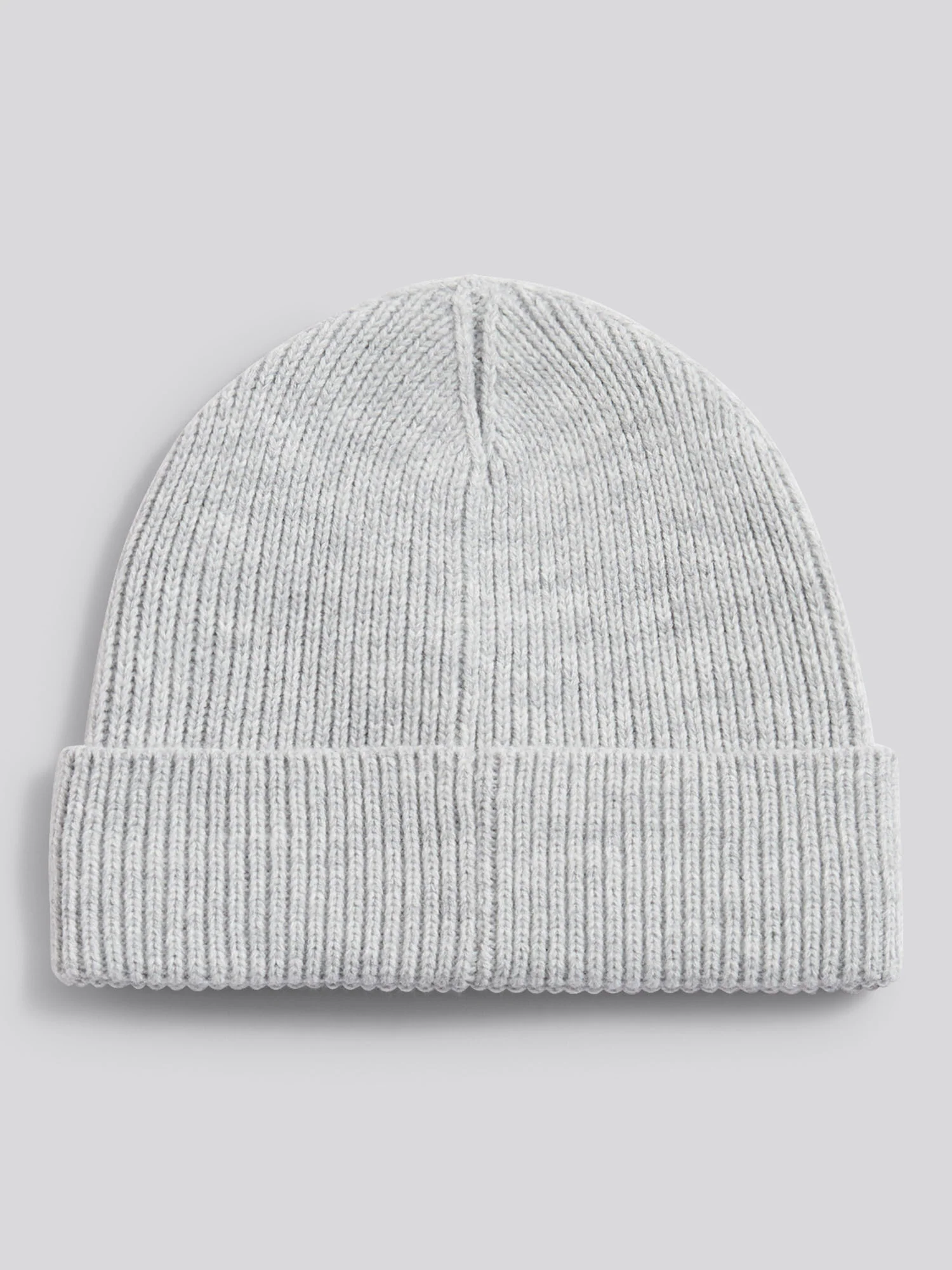 Mens Signature Double Horsemen Knit Beanie in Mid Grey Marl - Image 2