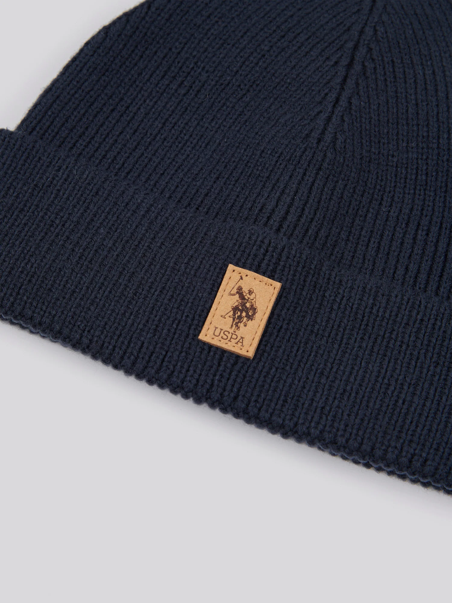 Mens Signature Double Horsemen Knit Beanie in Dark Sapphire Navy - Image 3