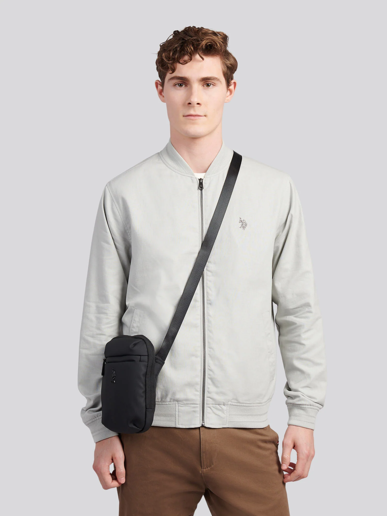 Mens Small Arrowhead Crossbody Bag in Black - Image 2