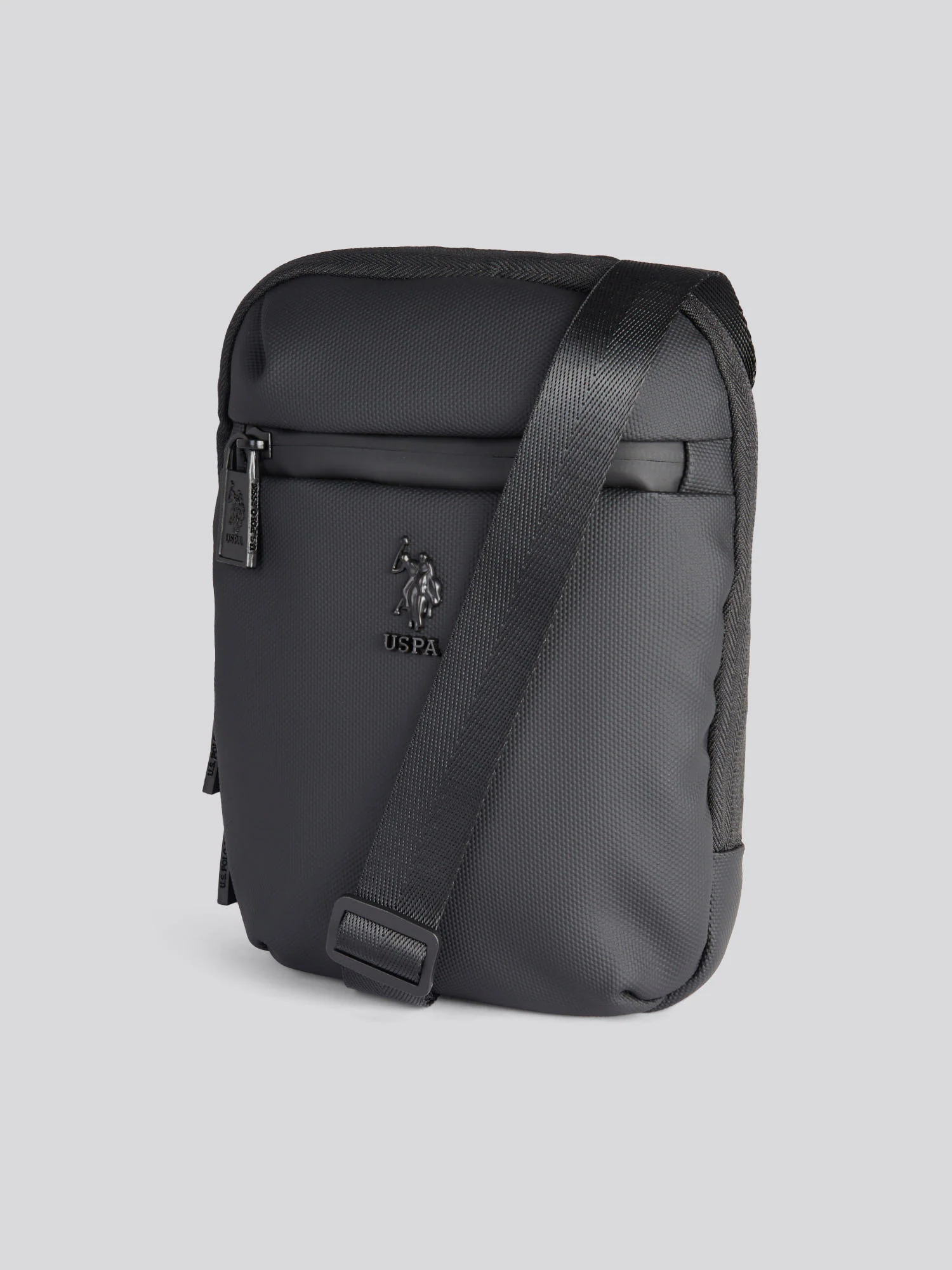 Mens Small Arrowhead Crossbody Bag in Black - Image 4