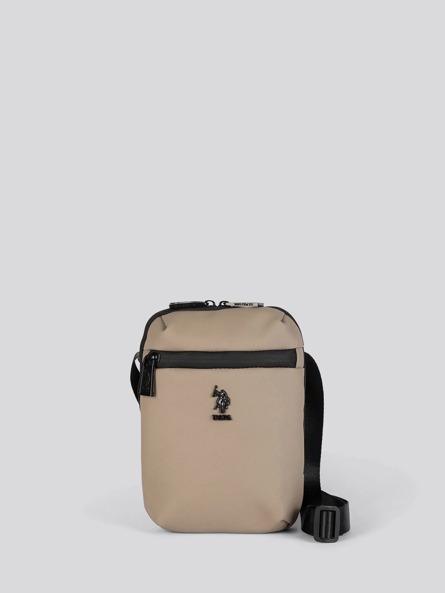 Mens Small Arrowhead Crossbody Bag in Deep Taupe