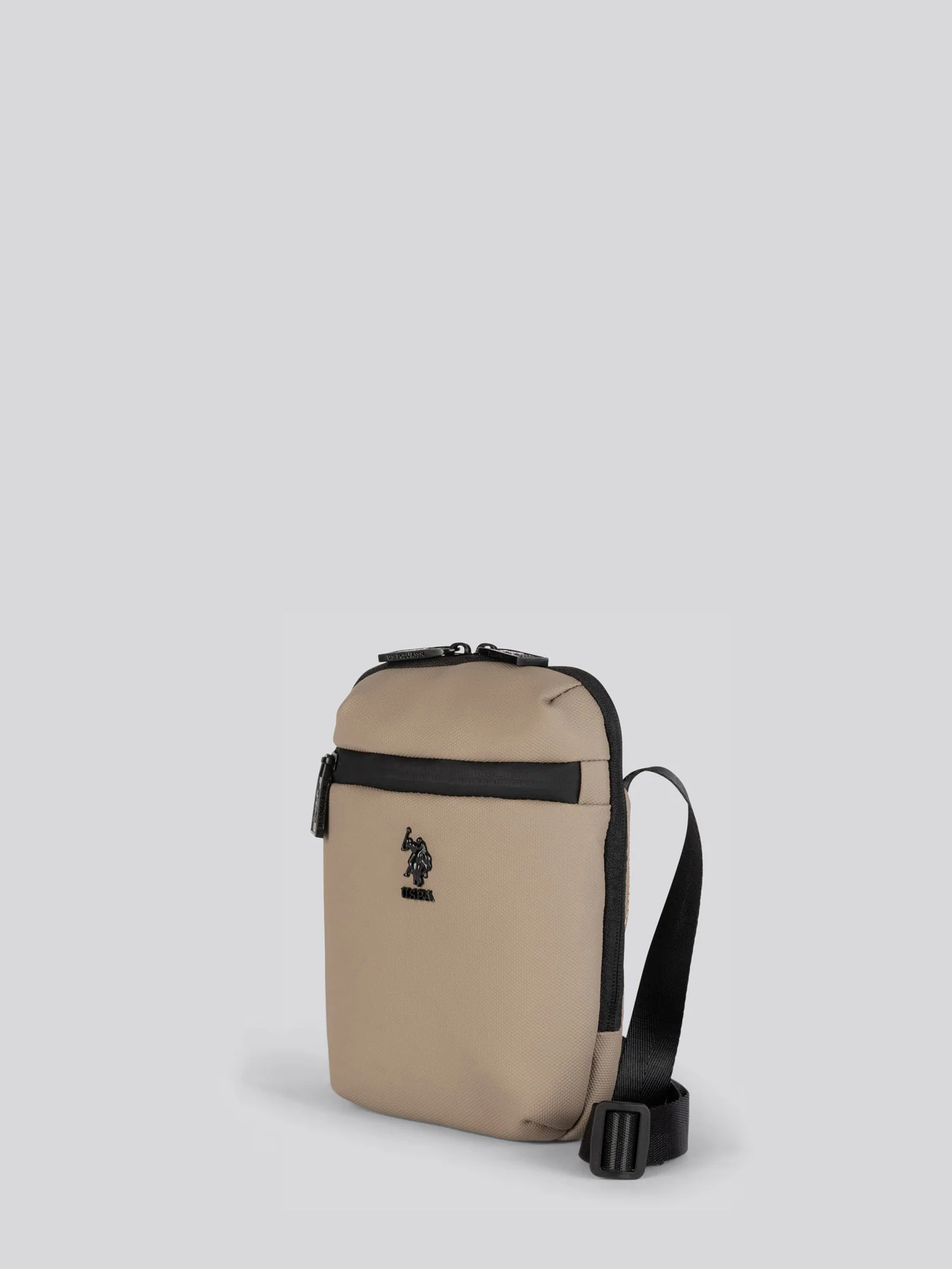 Mens Small Arrowhead Crossbody Bag in Deep Taupe - Image 3