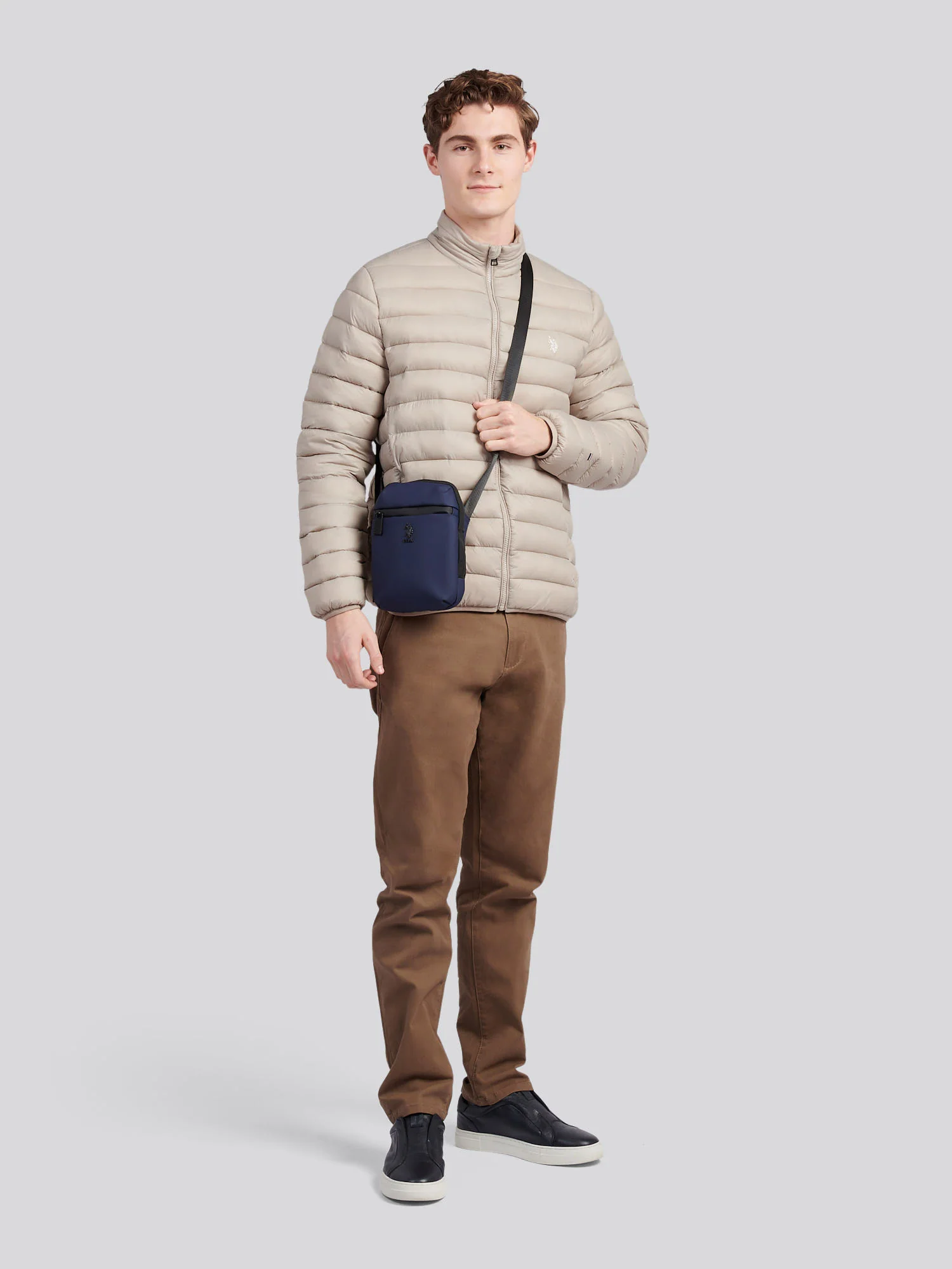 Mens Small Arrowhead Crossbody Bag in Navy - Image 3