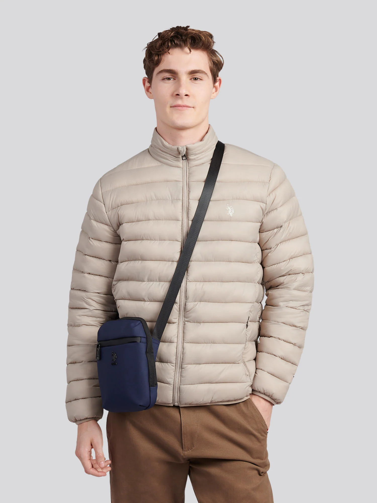 Mens Small Arrowhead Crossbody Bag in Navy - Image 4
