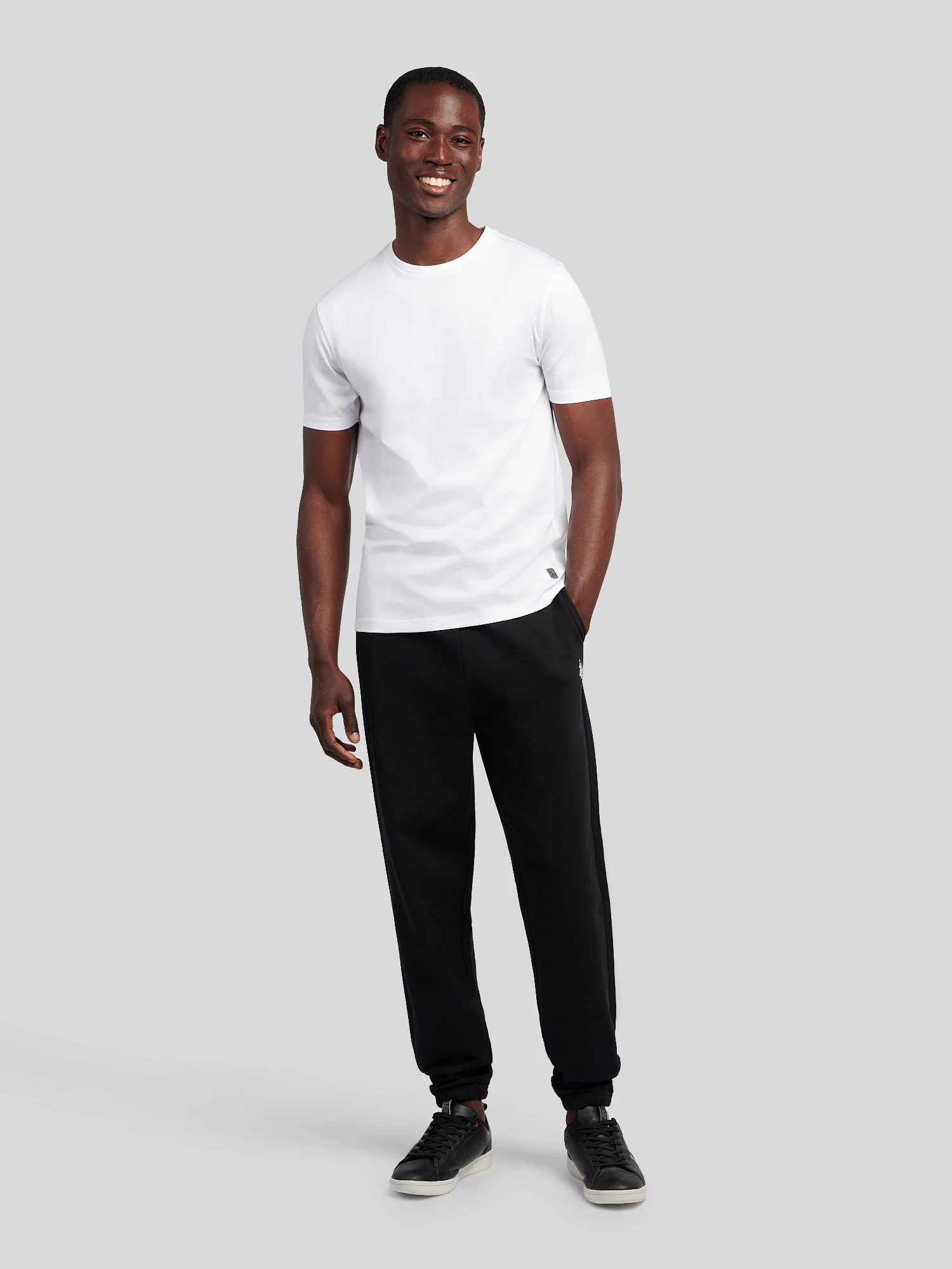Mens Smart Interlock Jogger in Black Bright White DHM - Image 4
