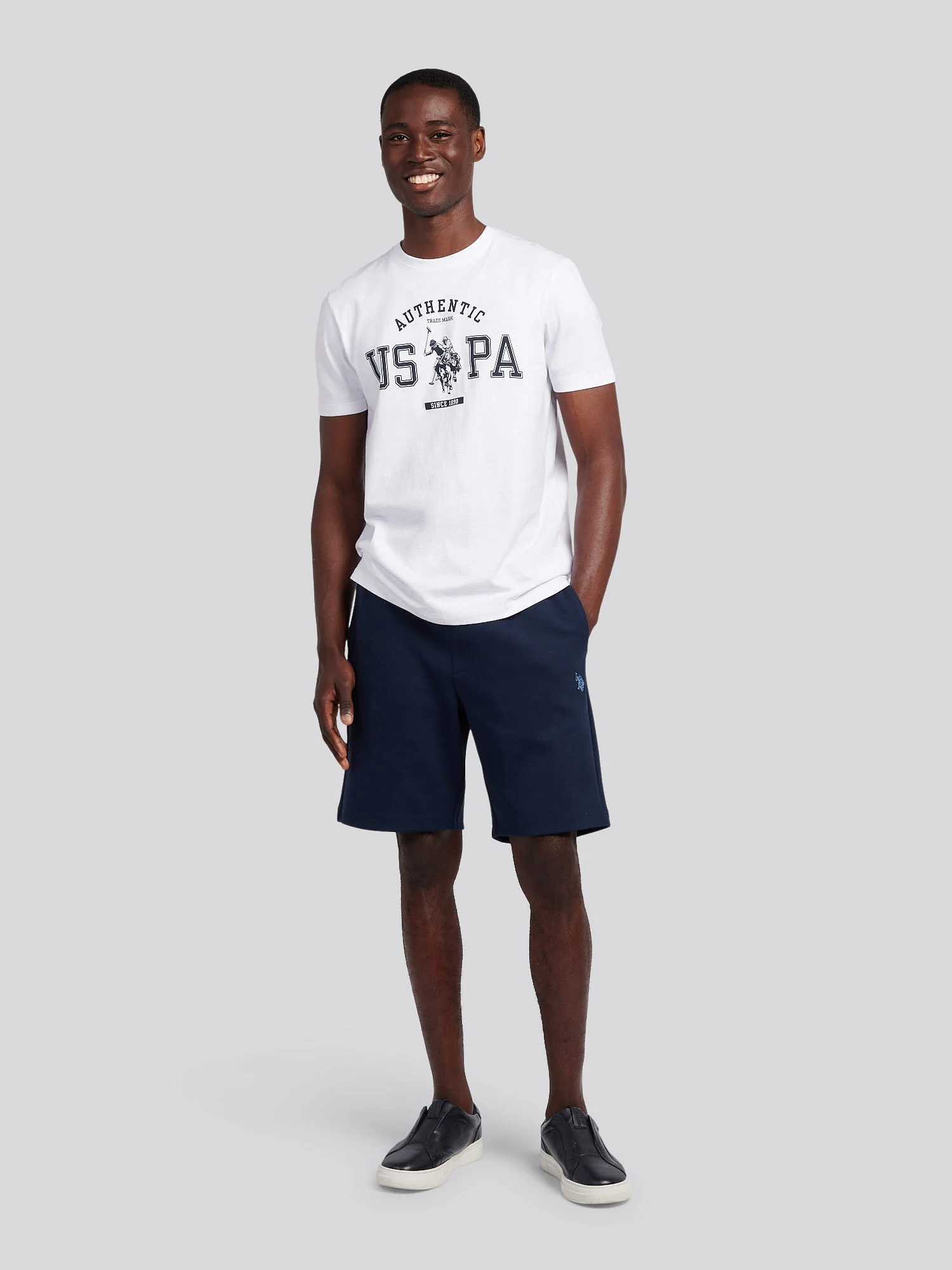 Mens Smart Interlock Short in Dark Sapphire Navy / Moonlight Blue DHM - Image 4