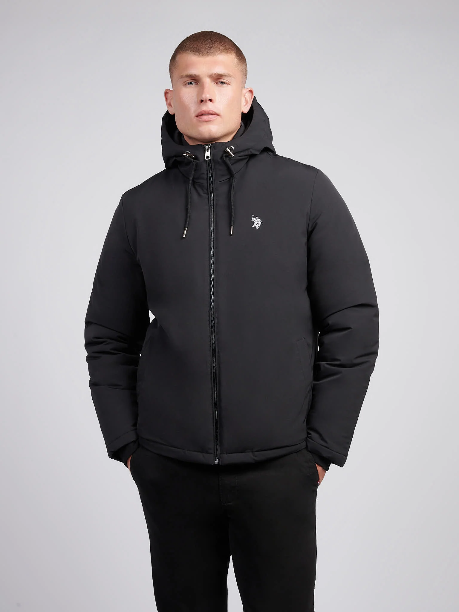 Mens Smart Padded Jacket in Black - Image 6