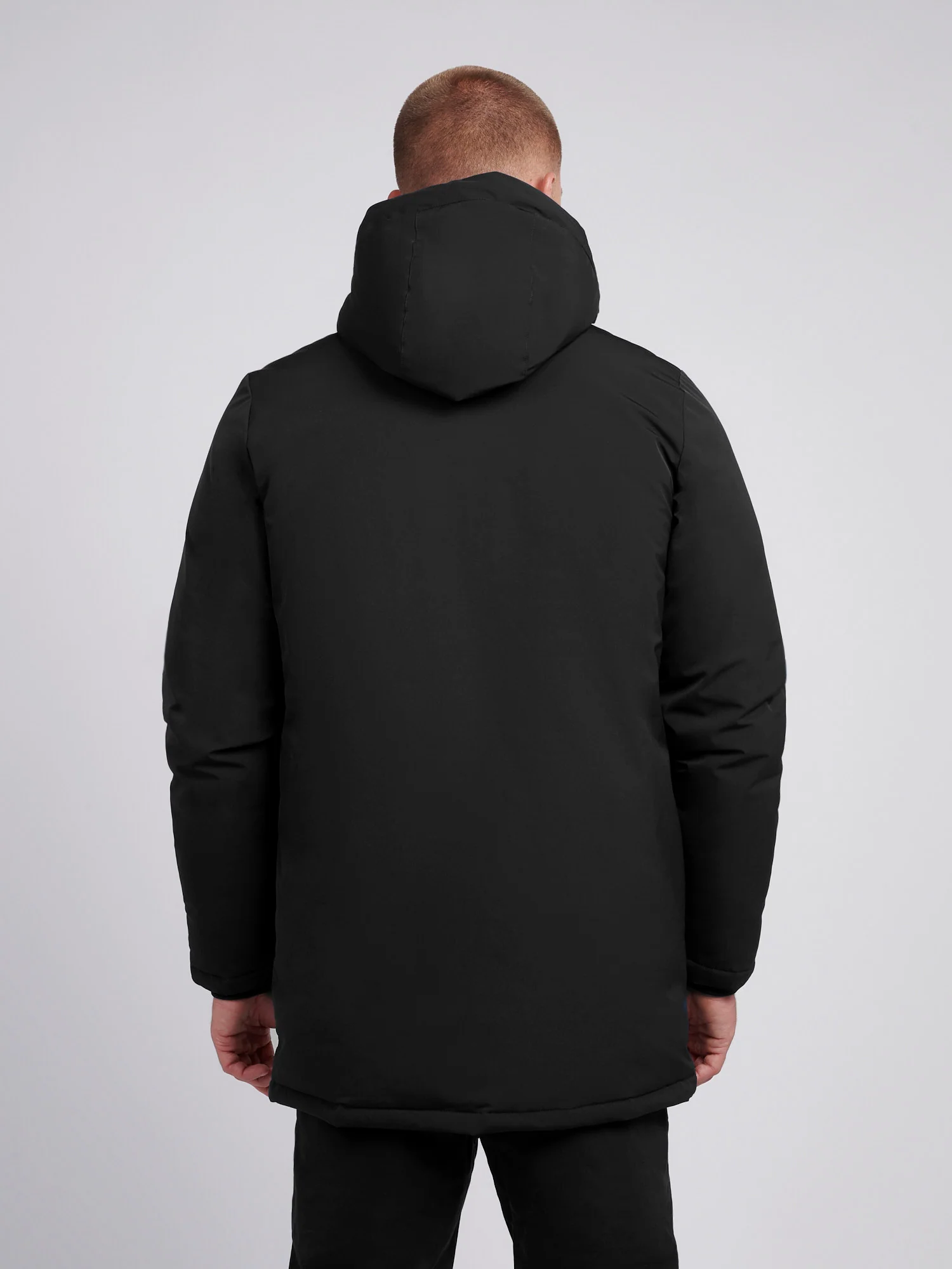 Mens Smart Parka in Black - Image 4