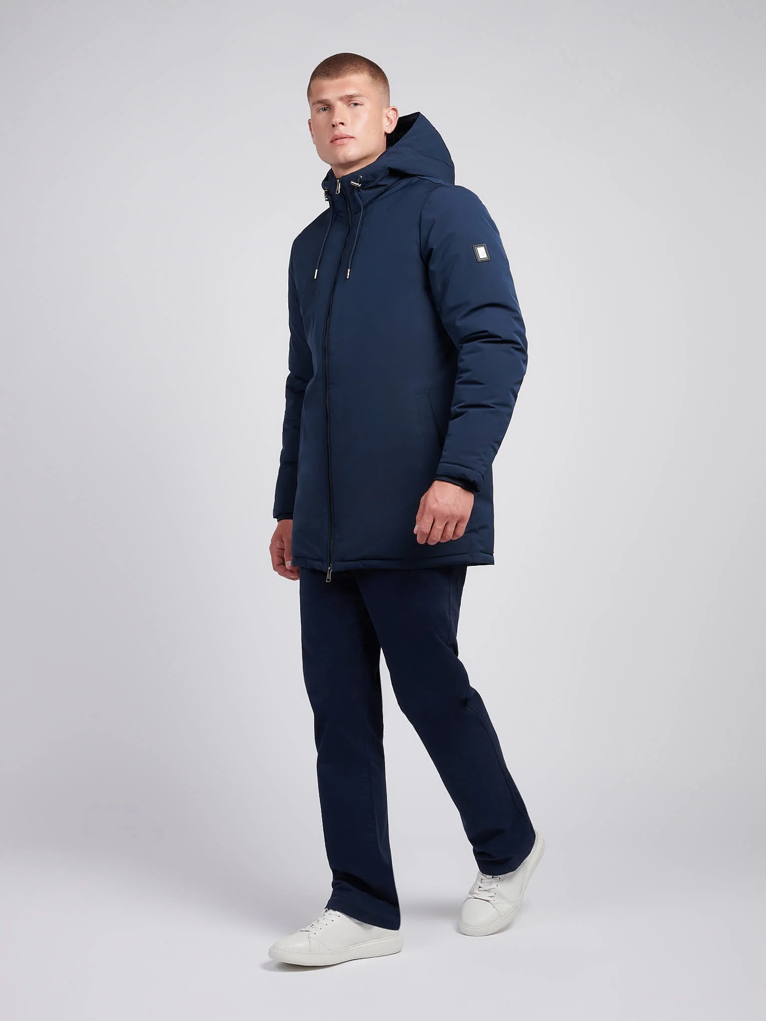 Mens Smart Parka in Dark Sapphire Navy - Image 8